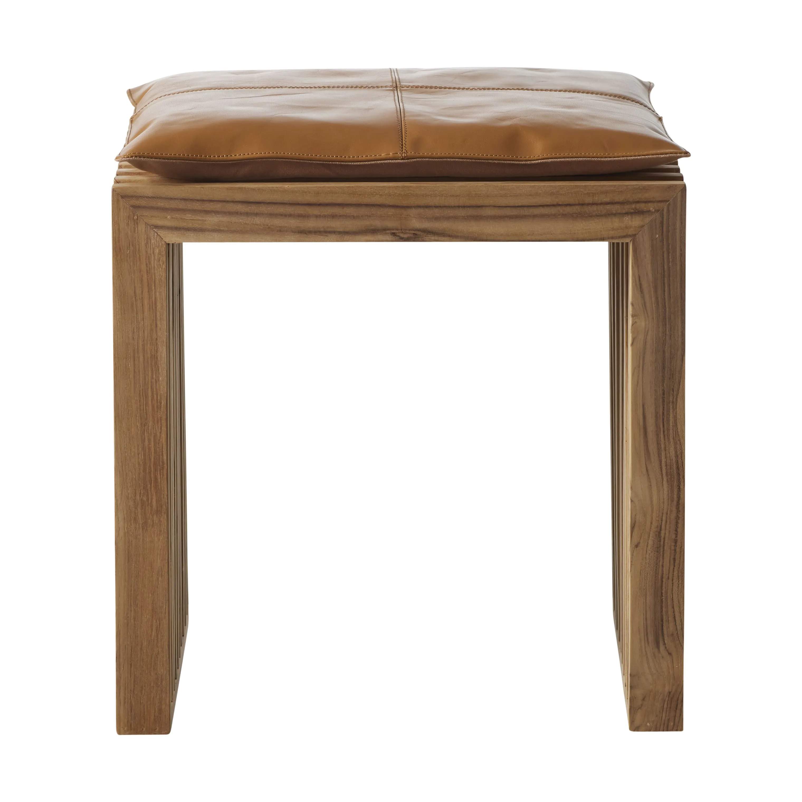 cinas Skamler Rib Skammel inkl. brun hynde i Teak/brun, 4