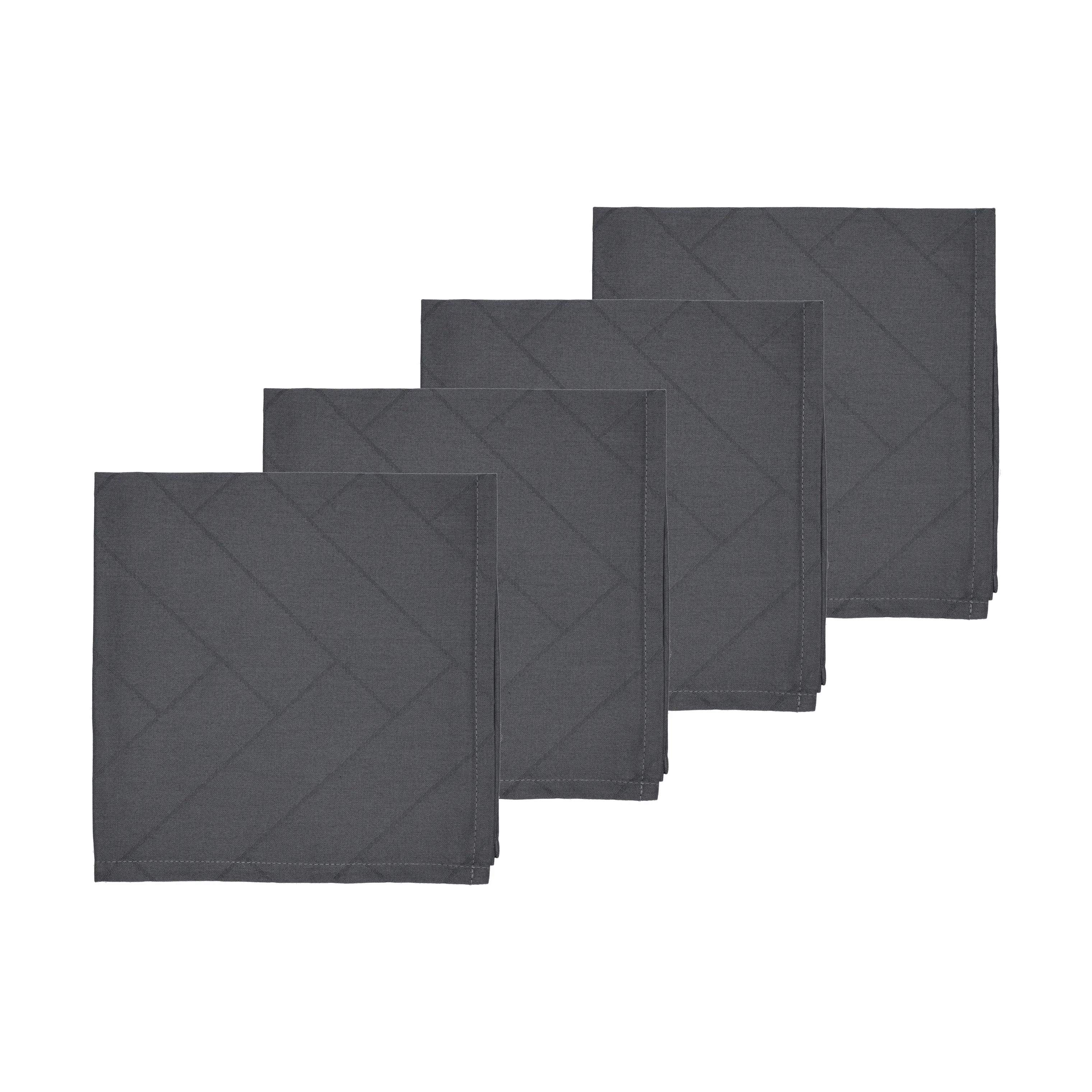 Tiles Damask Mundserviet - 4 stk., ash, large