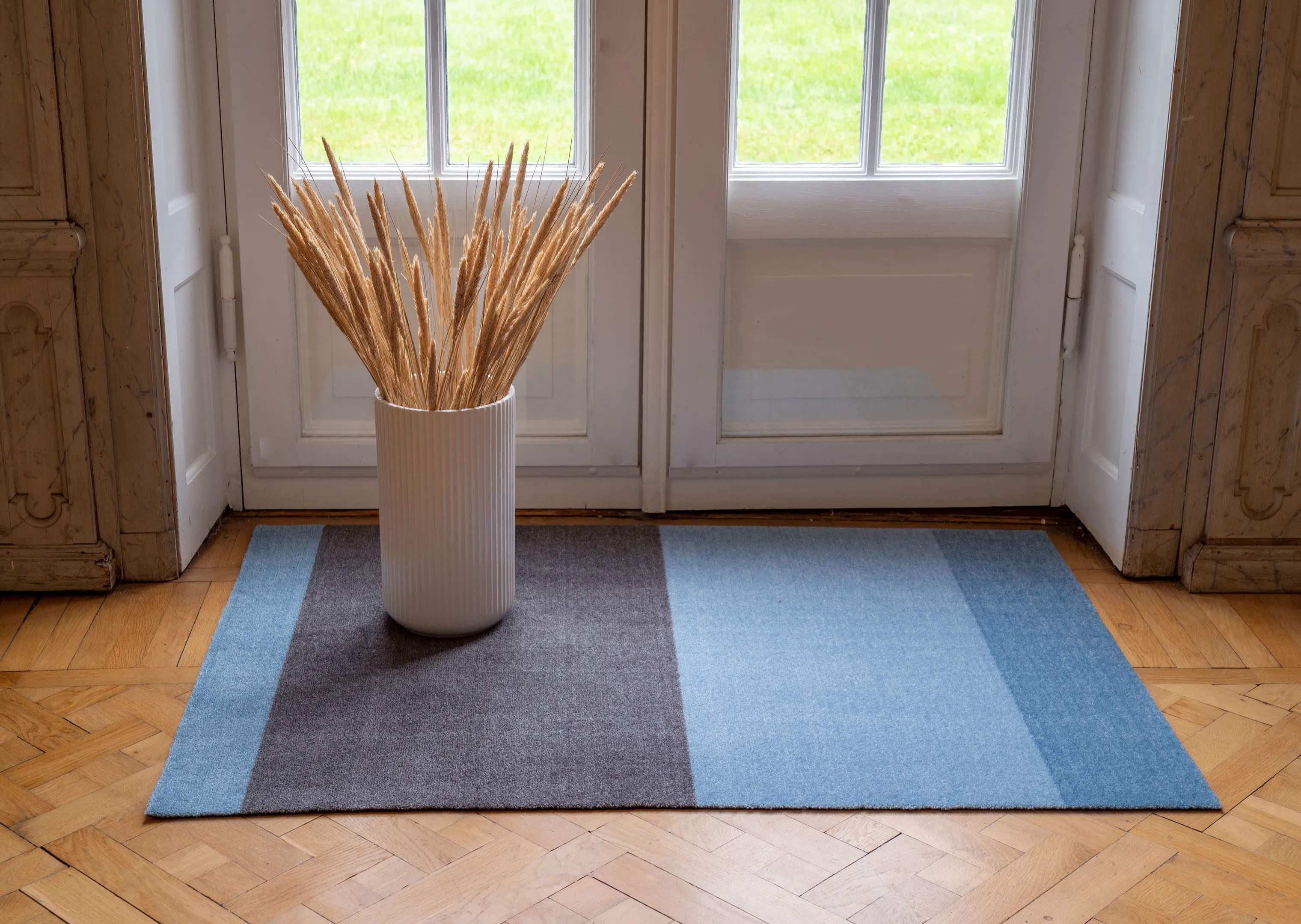 Tica Copenhagen Gulvtæpper Stripes Horisontal Gulvtæppe i Lyseblå/støvetblå/steelgrey, B90 x L130 cm, 4