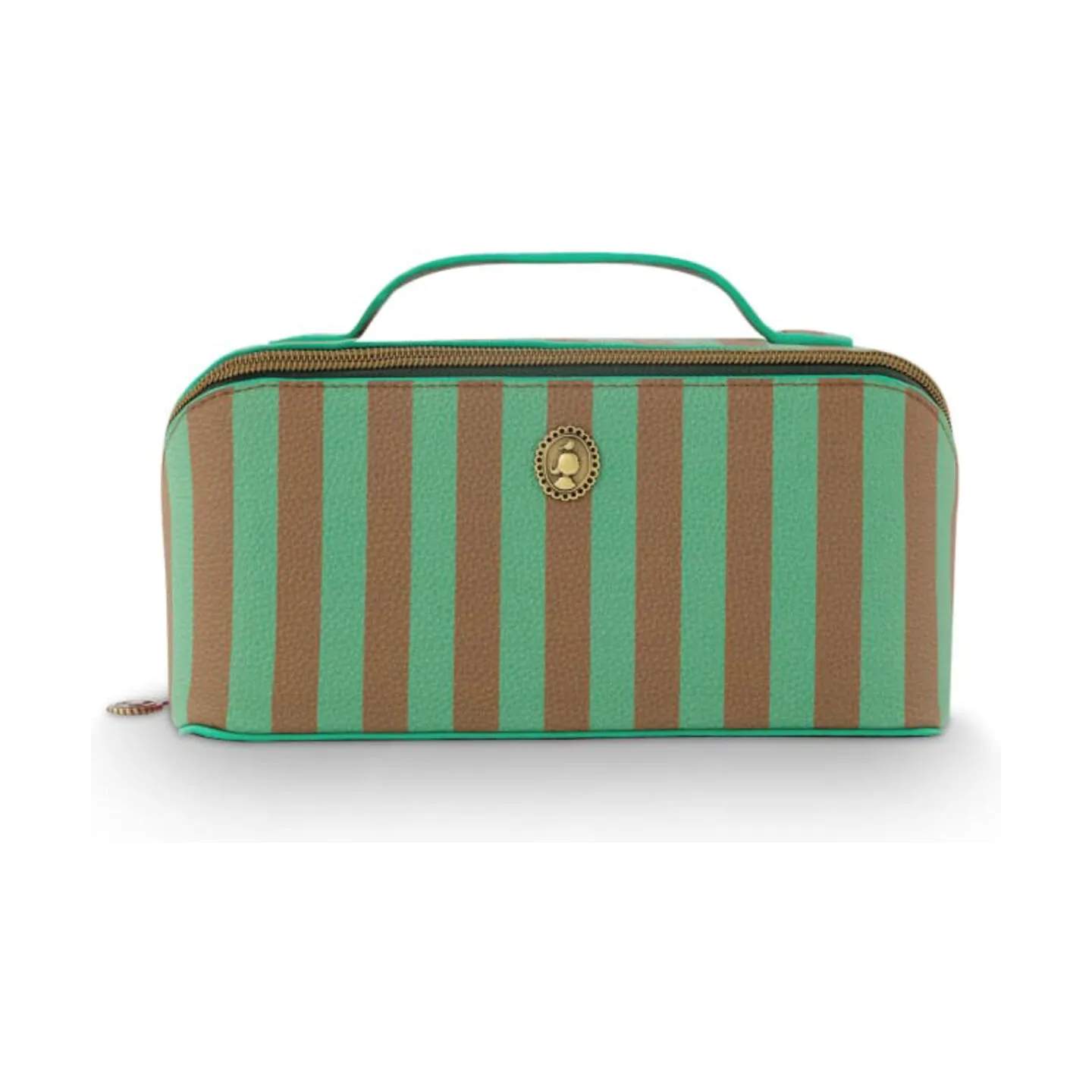 Cyrille Kosmetiktaske, green stripe, large