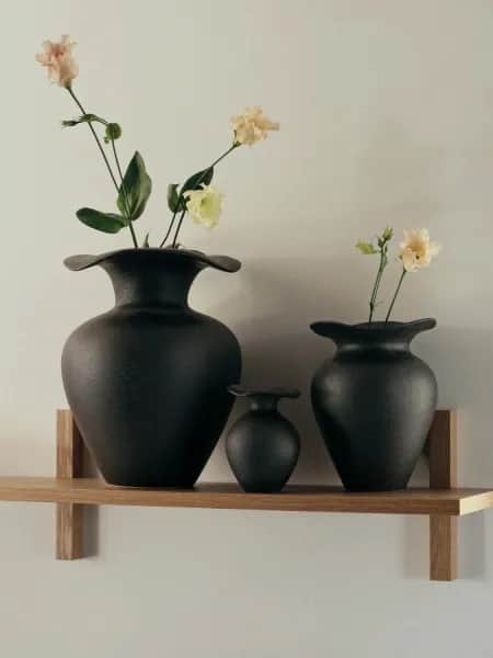 Broste Copenhagen Vaser Florentina Vase i Sort, H14 x Ø9,5 cm, 2