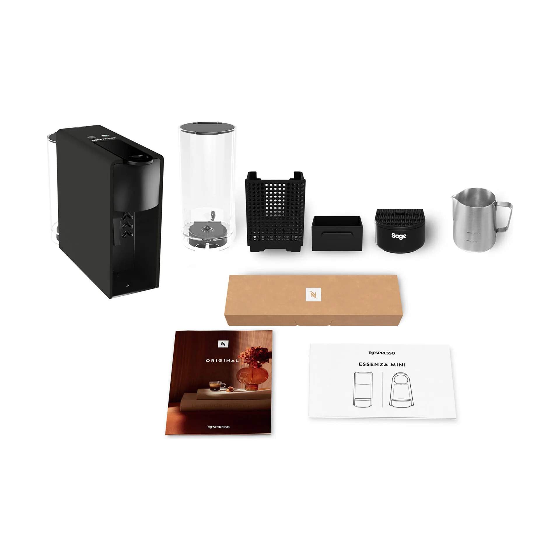 Sage Nespresso kapselmaskiner Essenza Mini 220 Kapsel Kaffemaskine i Black, 2