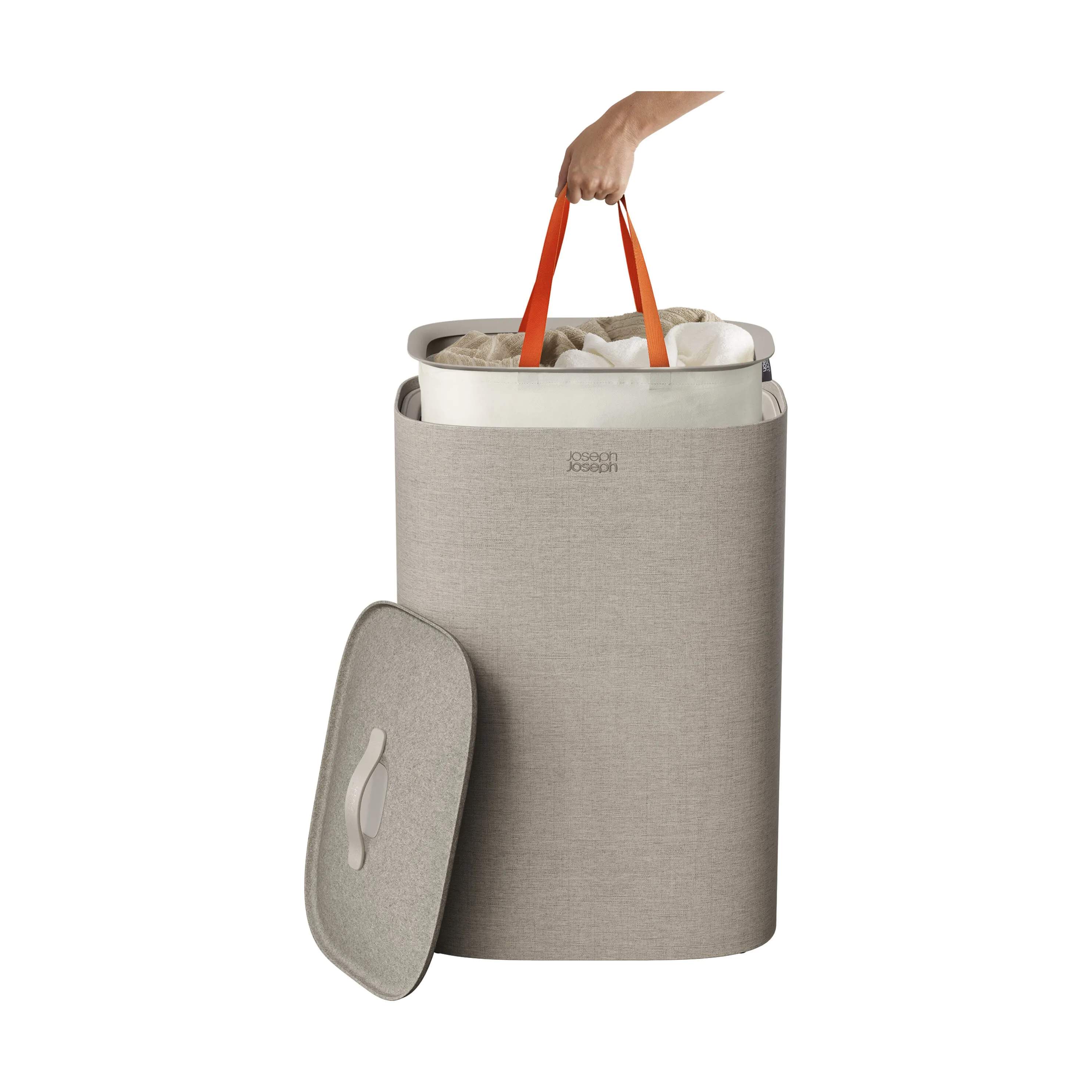 Joseph Joseph Vasketøjskurve Tota Vaskekurv i Pale Mushroom, 60 L, 4