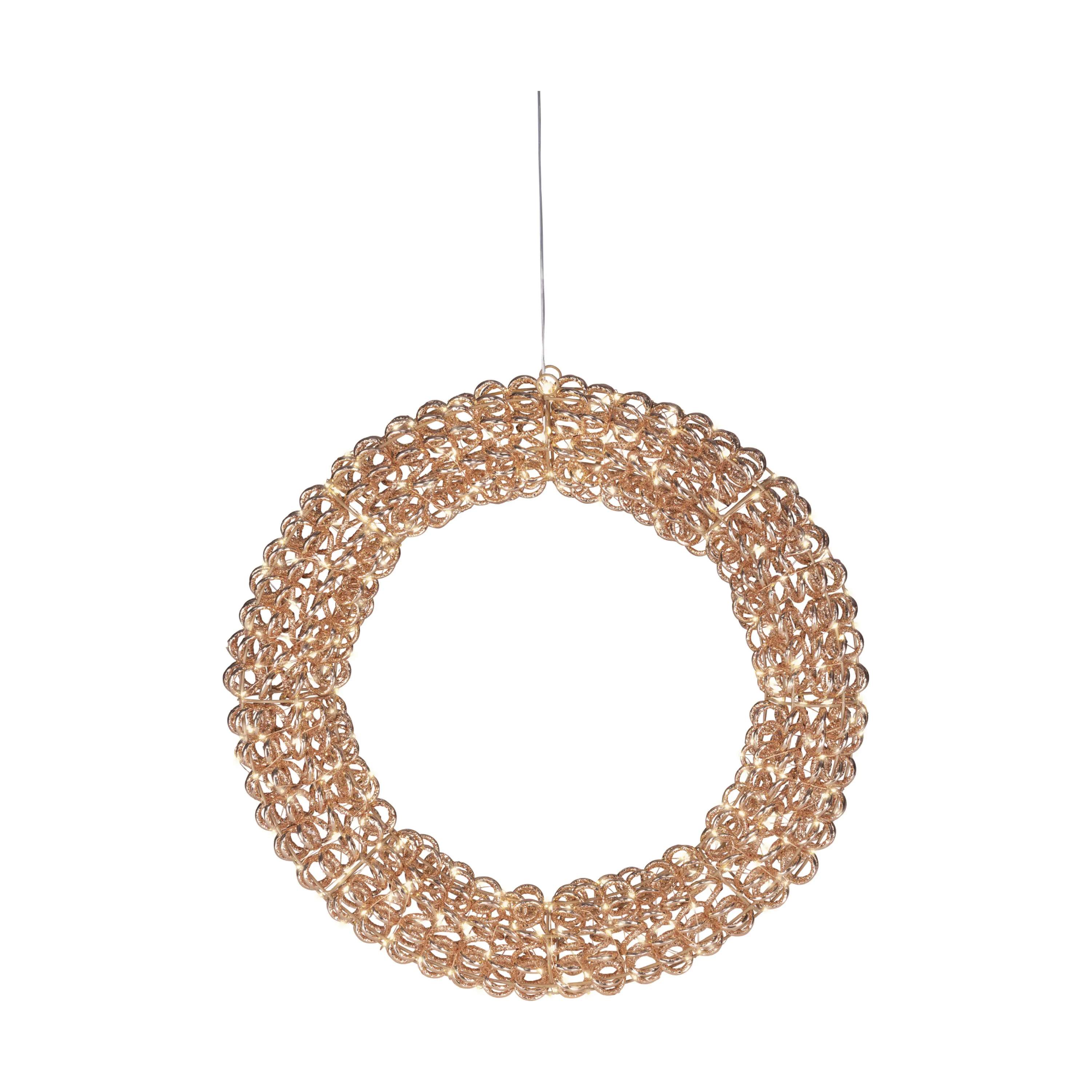 Casa Christmas Øvrigt julepynt LED Krans i Rosegold, 58 cm, 1