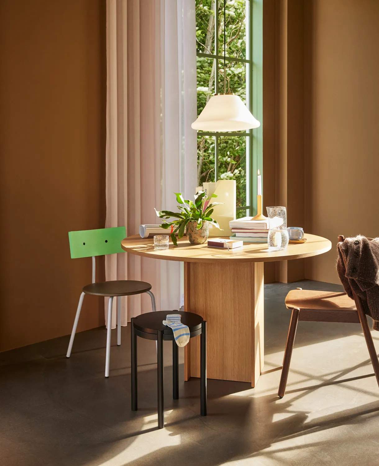 Hübsch Spisebordsstole Koi Spisebordsstol - 2 stk. i Brun/Grøn/Lilla, 3