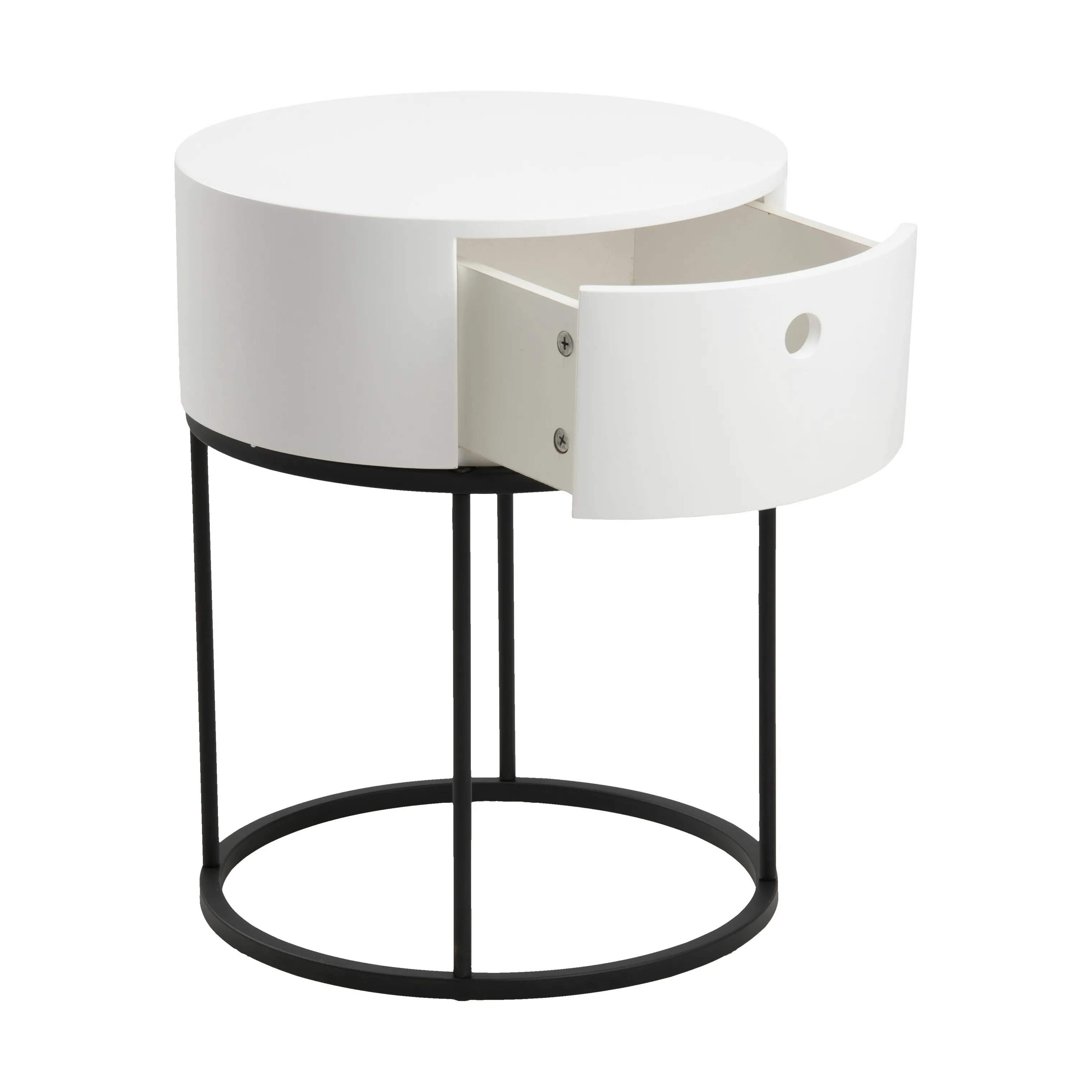 CASA Living Sengeborde Polo Natbord i Hvid/sort, 3