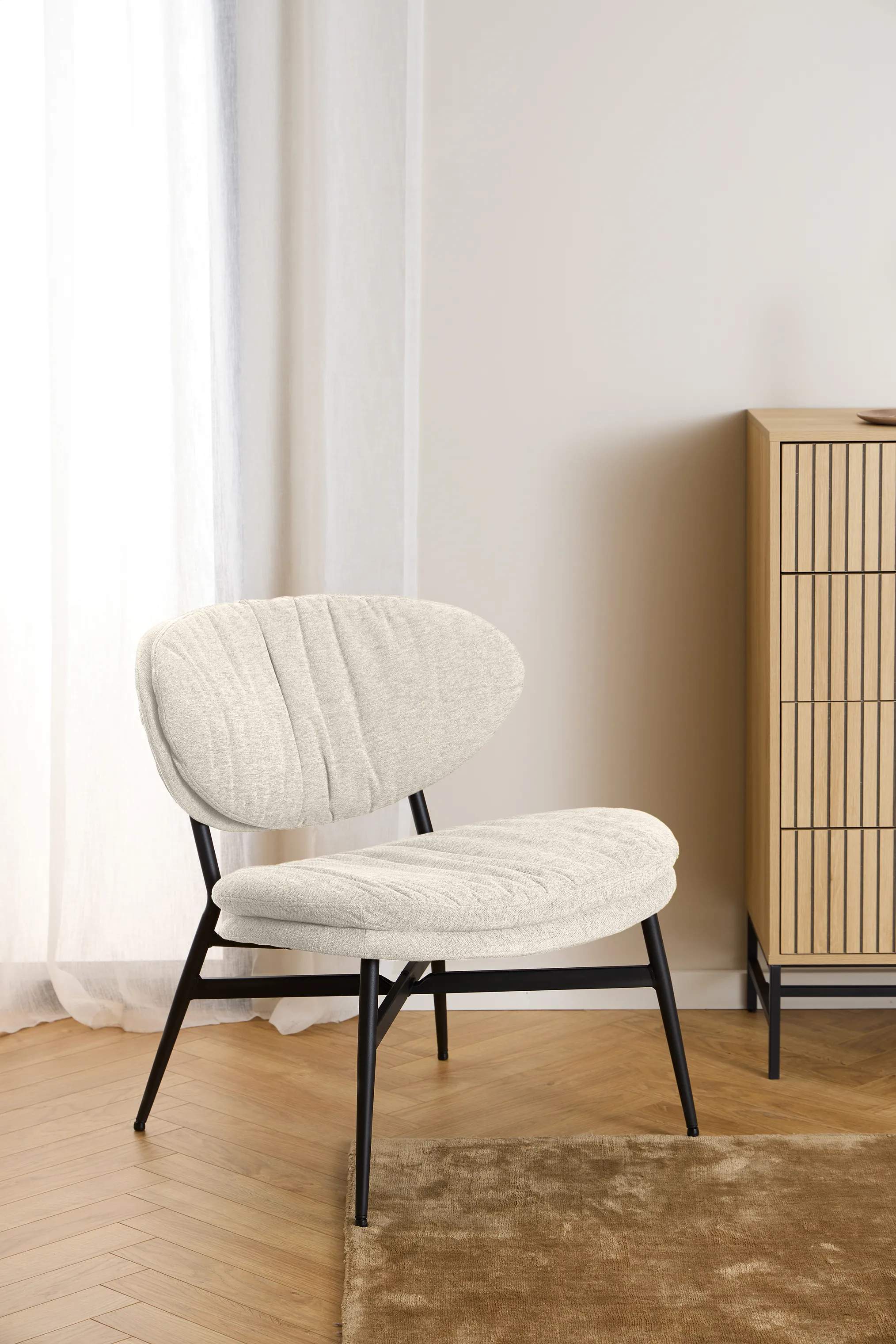 CASA Living Lænestole Burma Loungestol i beige / mat sort, 2