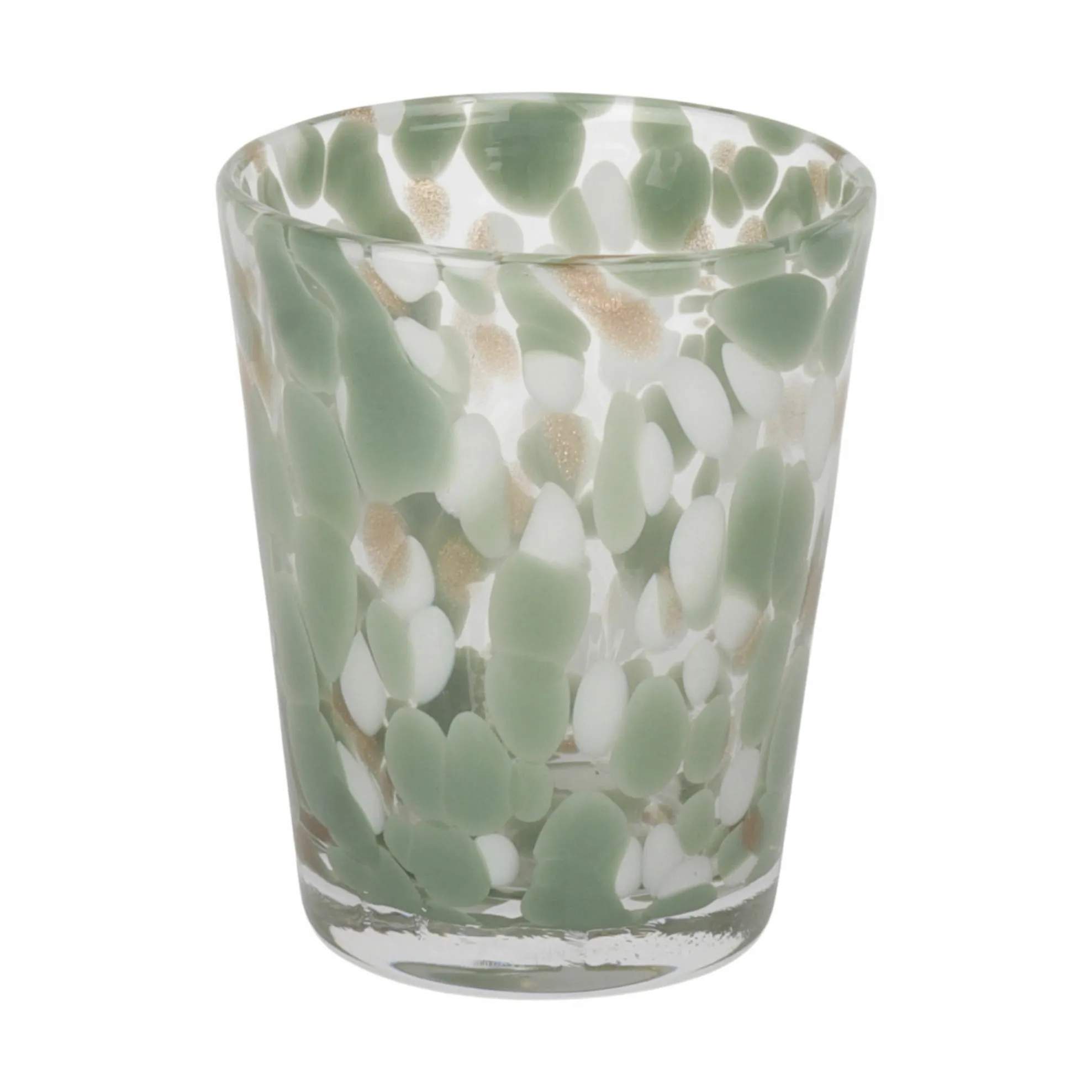 Confetti Vandglas, grøn/hvid, large