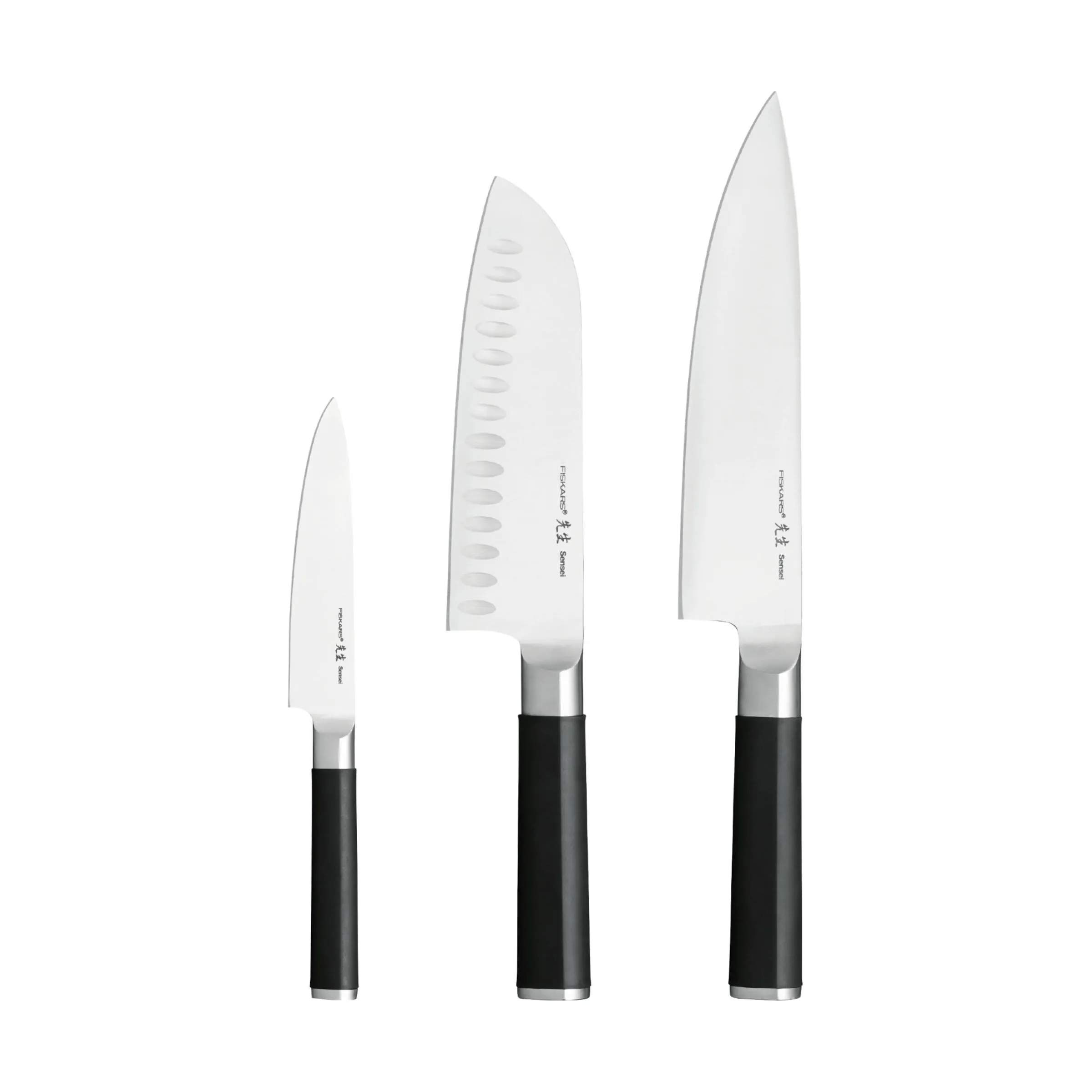 Fiskars Knivsæt Sensei Knivsæt - 3 dele i Stål/sort, 1