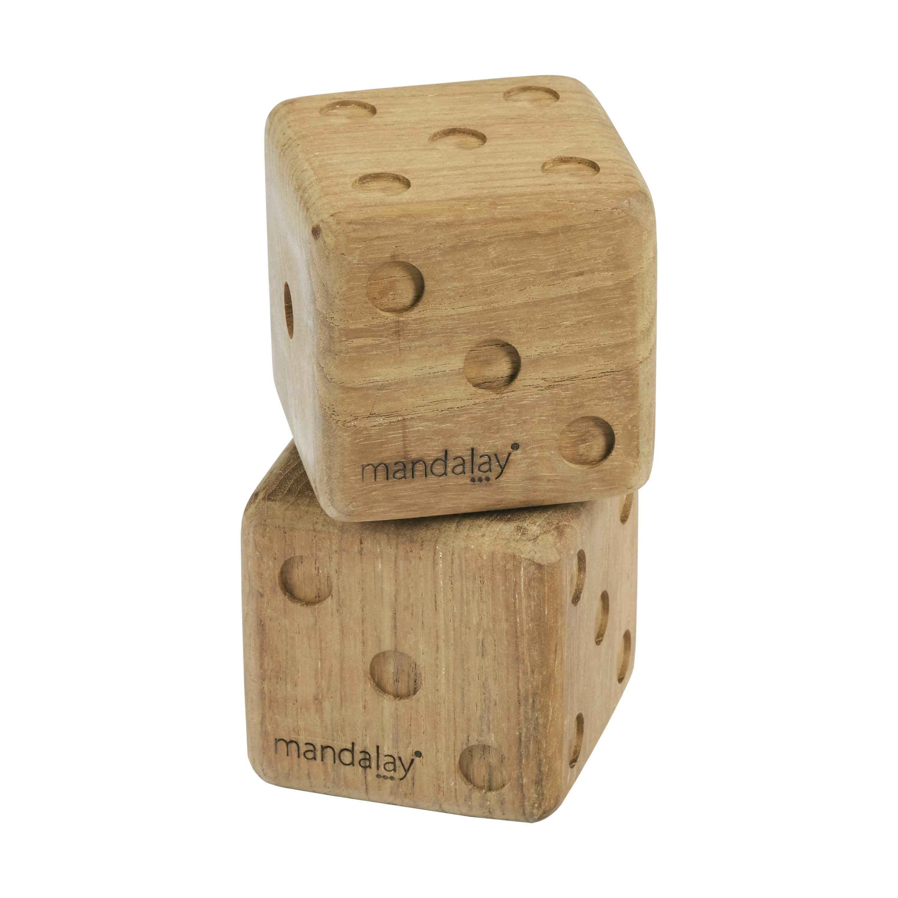 Mandalay Havespil Sussex Terninger - 2 stk. i Teak, 4