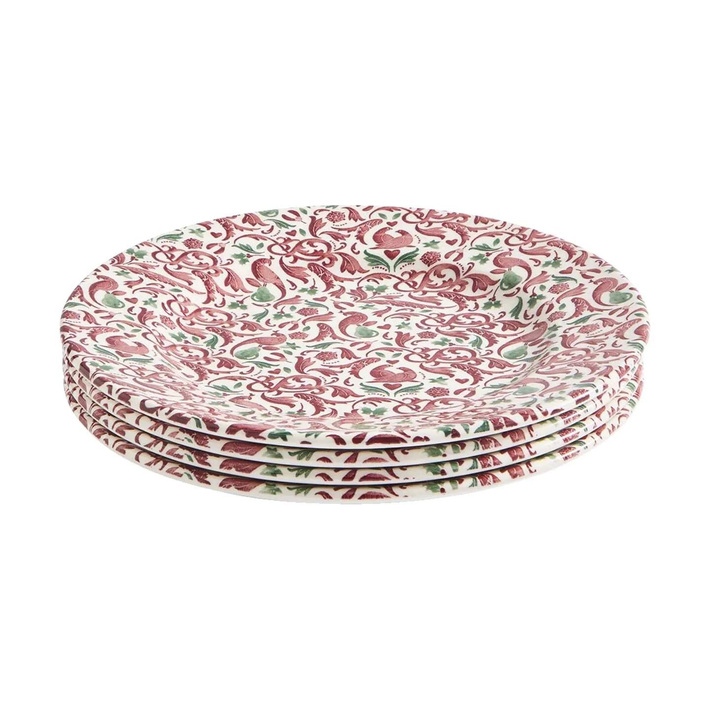 Spode Kagetallerkener Yuletide Tallerken - 4 stk. i Rød/grøn/hvid, 1