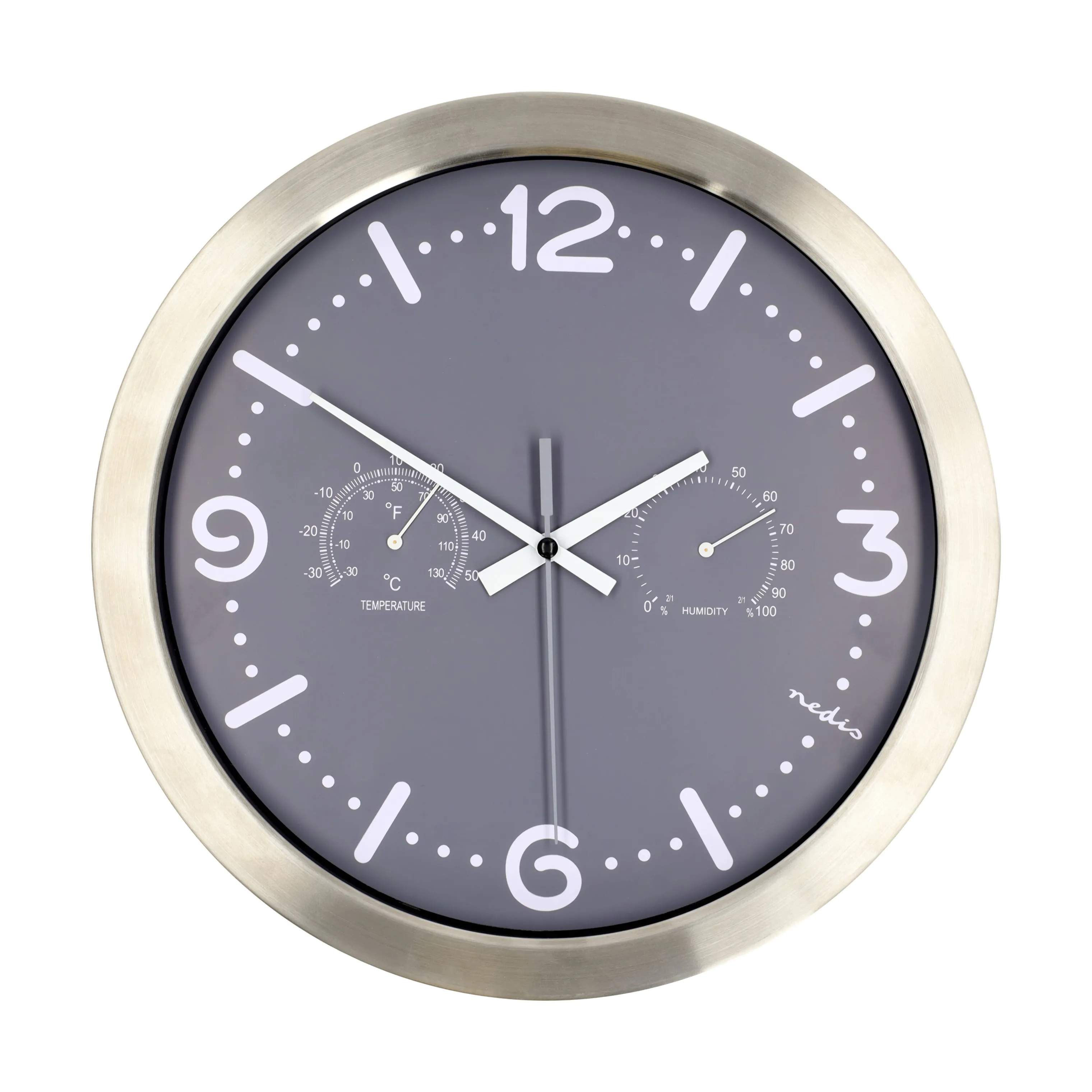 Nedis Vægure Vægur i Grå / Metal, 1