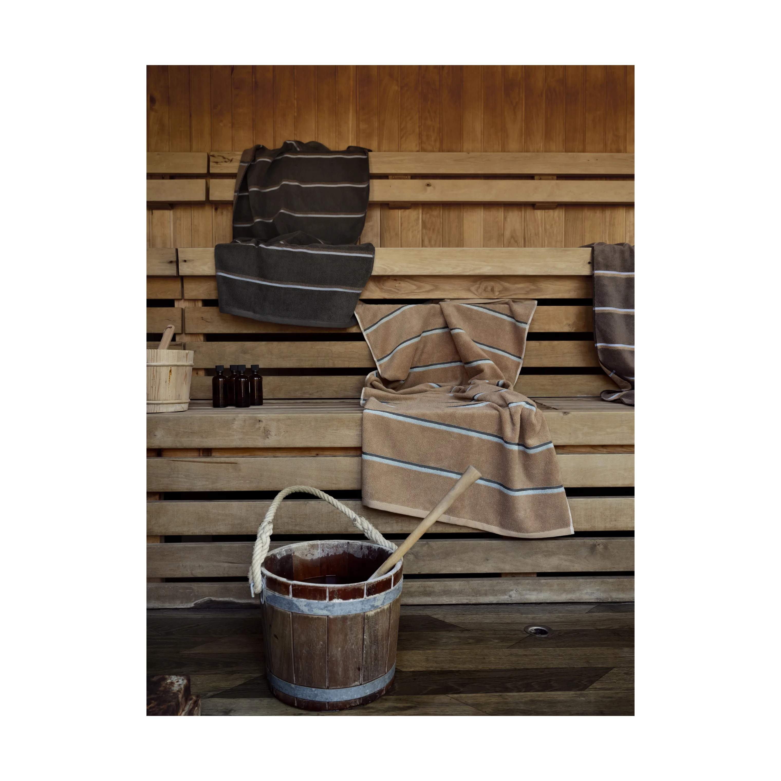 Zone Håndklæder Sauna Håndklæde i Brun, B70 x L140 cm, 4