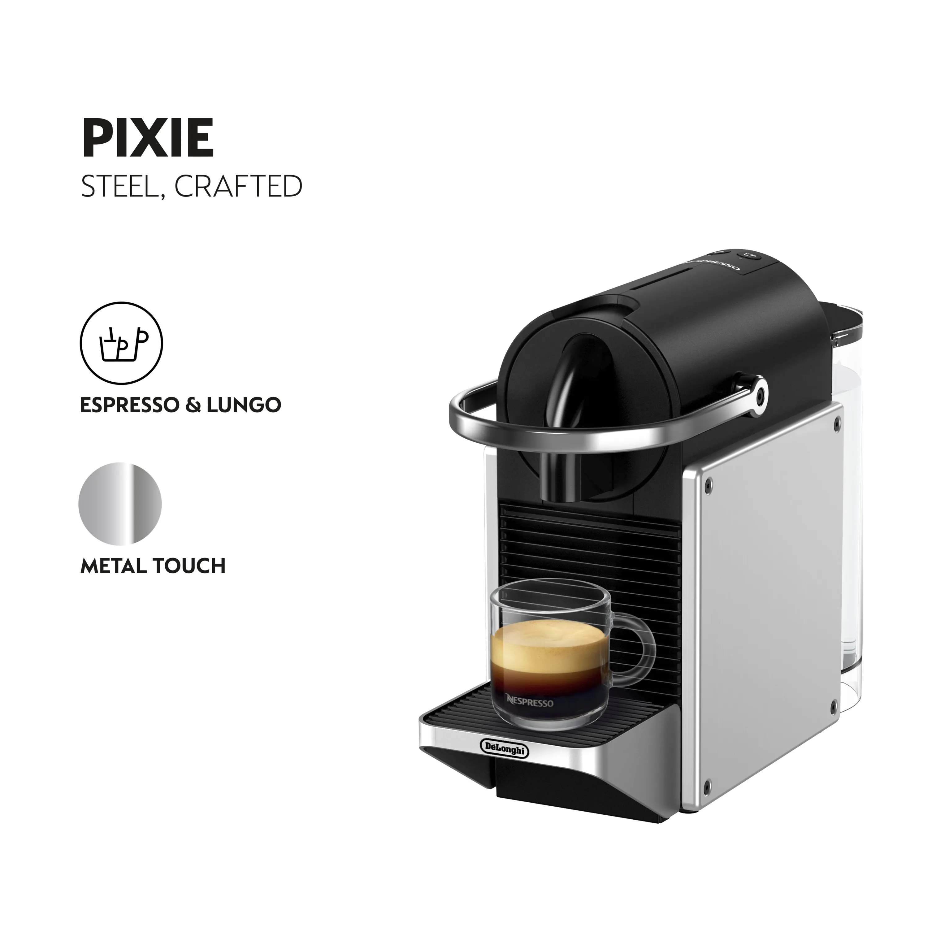 Nespresso kapselmaskiner Vertuo Next Pixie Kapsel Kaffemaskine i Stål, 2