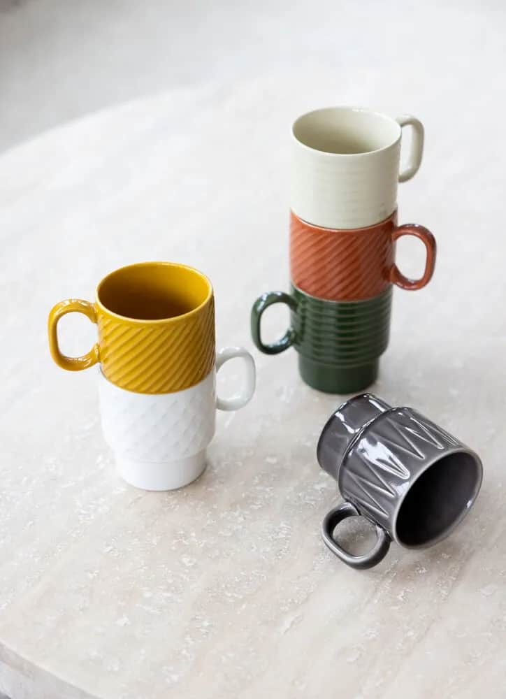 Sagaform Krus og kopper med hank Coffee & More Krus - 2 stk i Beige, 30 cl, 2