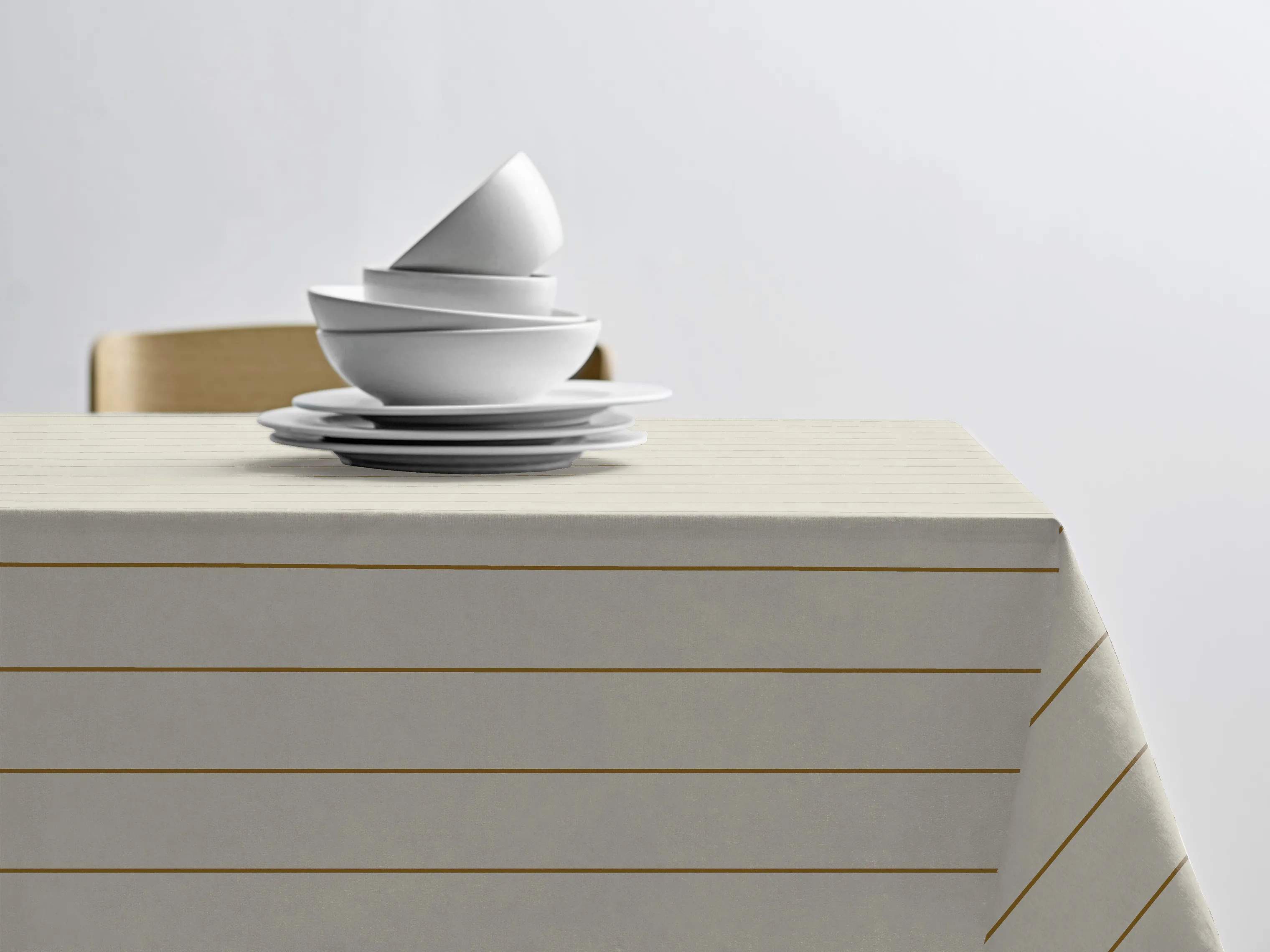 Line Dug, offwhite/gold, large