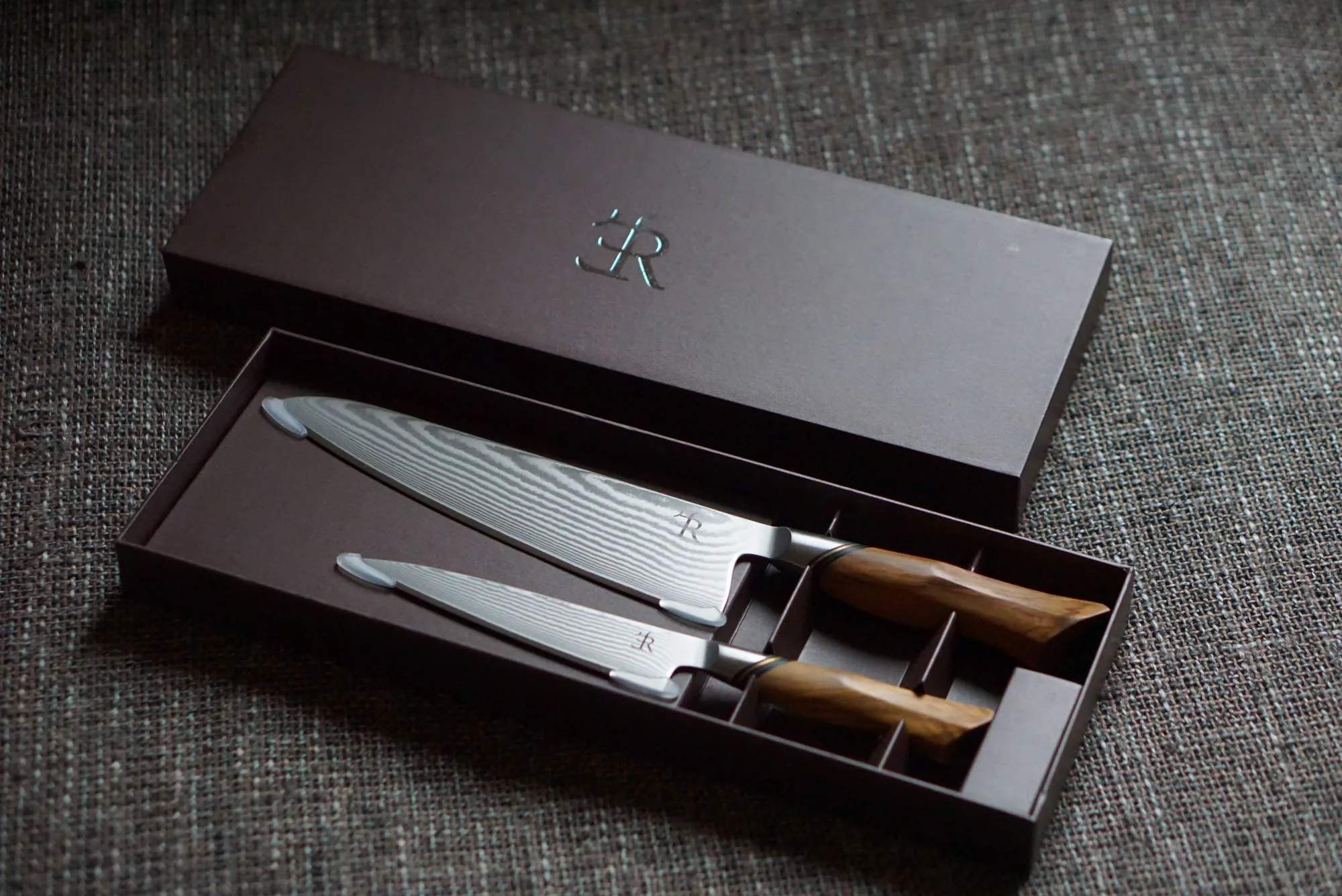 Ryda Knives Knivsæt A-73 Gavesæt - 2 dele i rustfrit stål/brun, 2