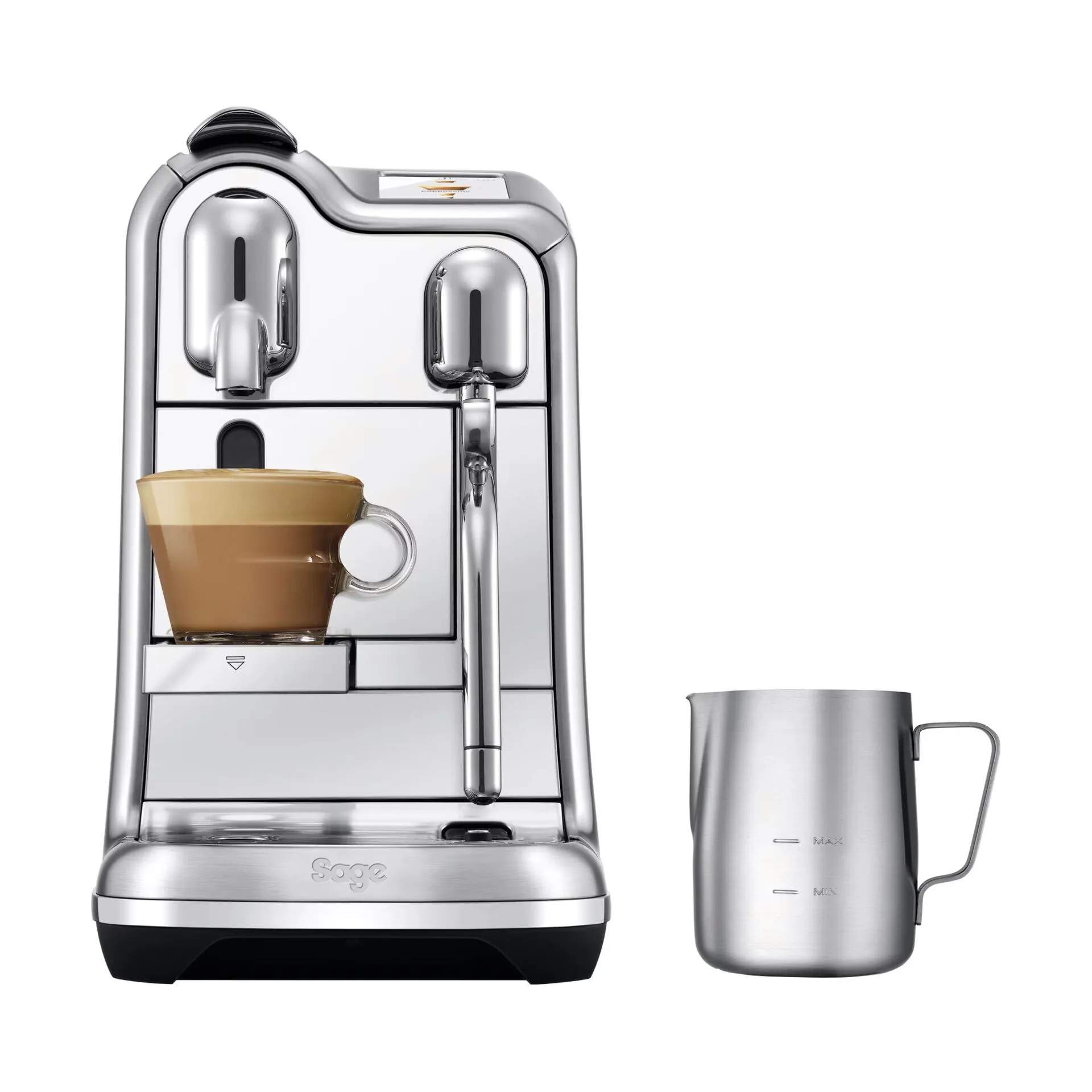 Sage kapselmaskiner SNE 900 Kapsel Kaffemaskine i Brushed Stainless Steel, 3