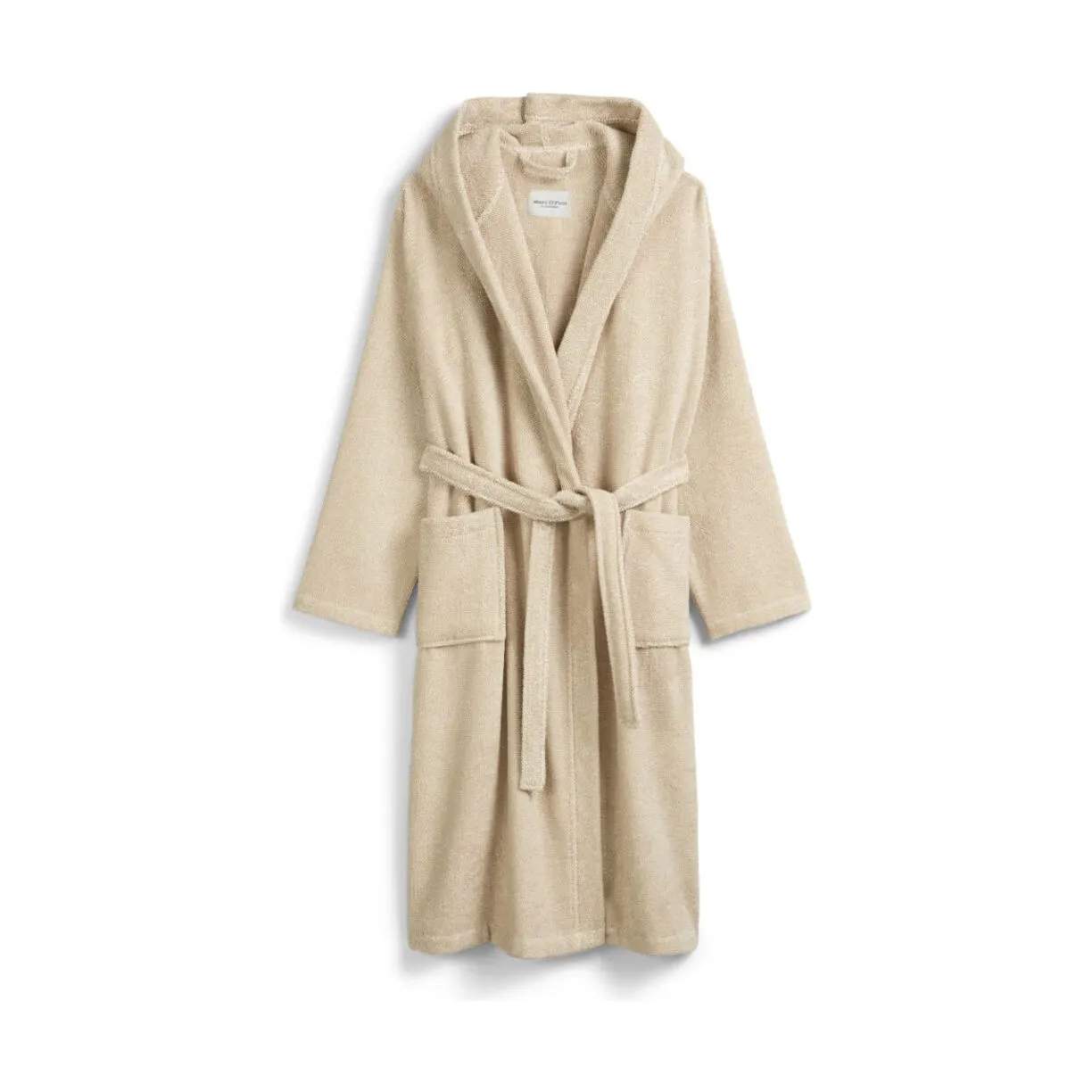 Marc O'Polo Morgenkåber Timeless melange Badekåbe i Sandfarve, Str. S, 1