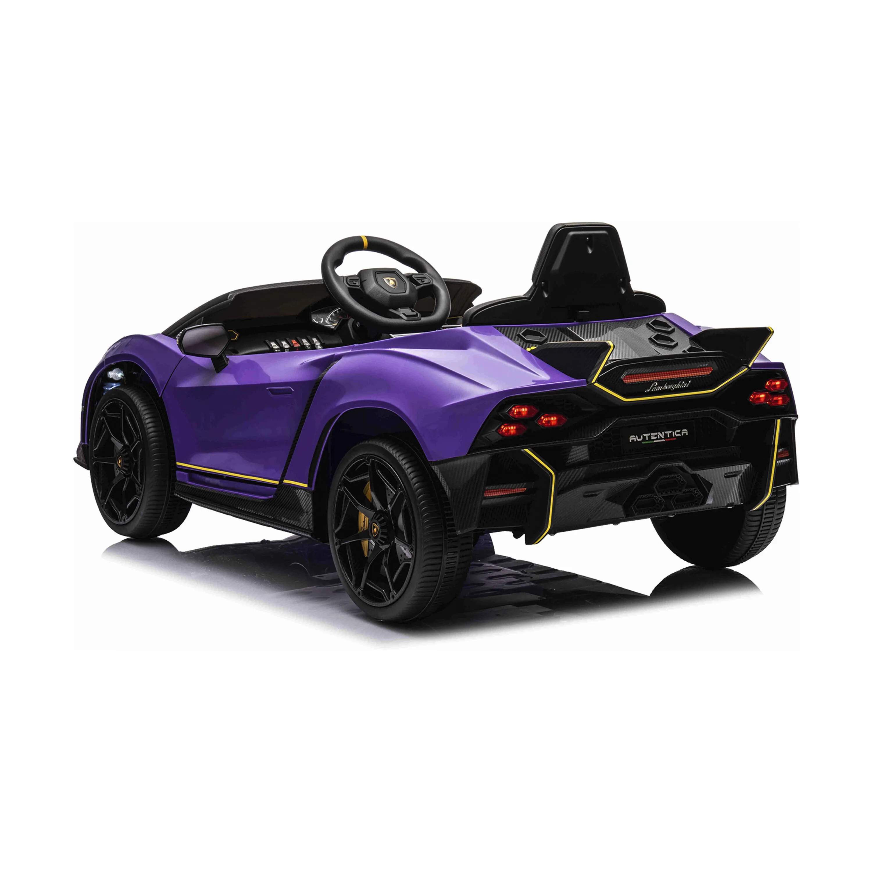 NORDIC PLAY Speed El-biler til børn Elektrisk Bil - Lamborghini Autentica i Mørkelilla, 4
