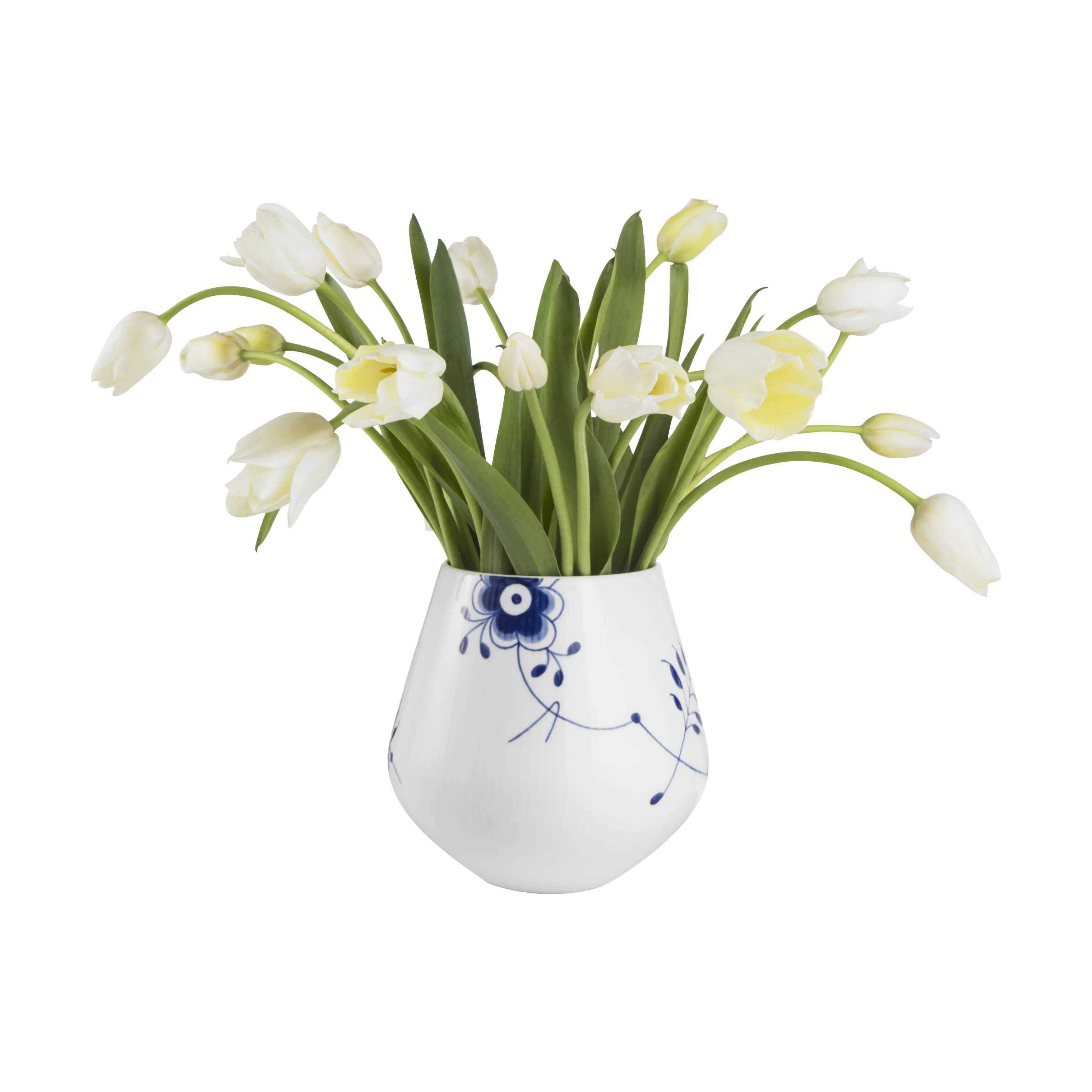 Royal Copenhagen Vaser Blå Mega Riflet Vase i Koboltblå/hvid, 15 cm, 4