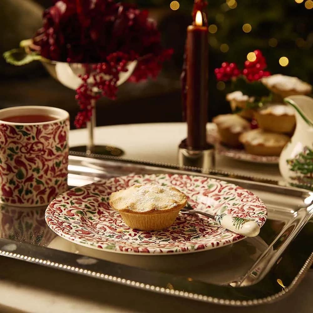 Spode Kagetallerkener Yuletide Tallerken - 4 stk. i Rød/grøn/hvid, 2