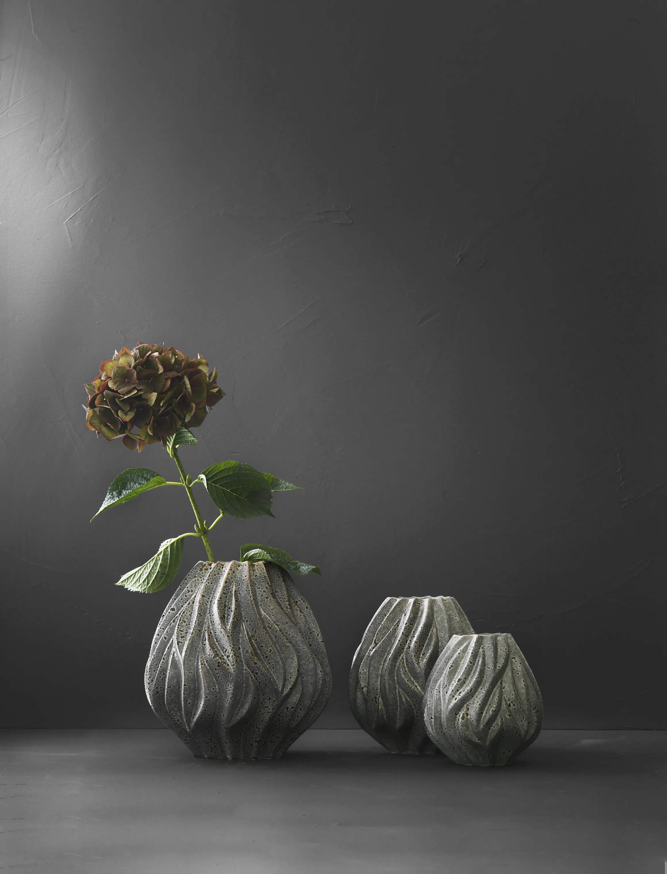 Morsø Vaser Flame Vase i Gråblå, 23 cm, 2