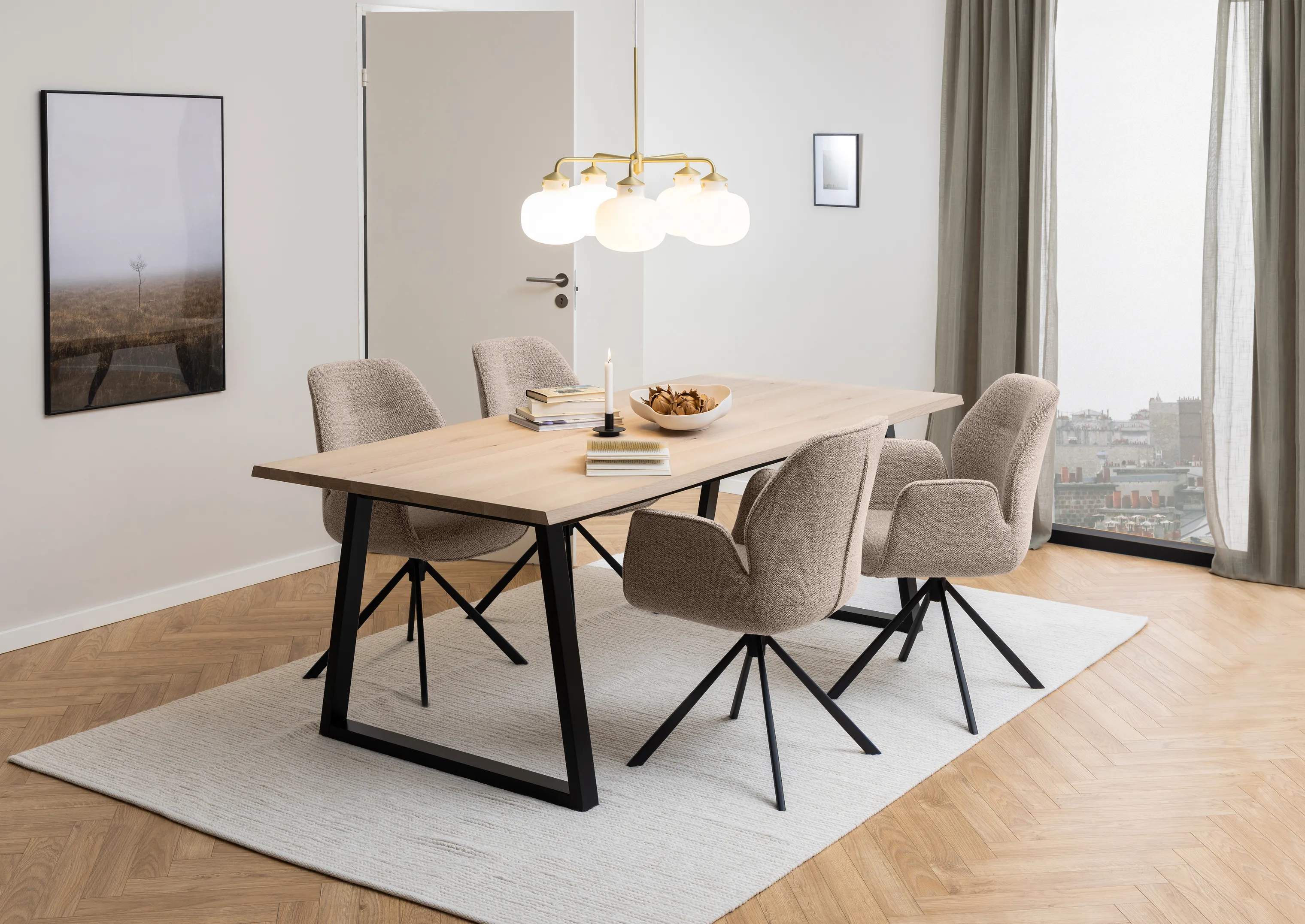 CASA Living Spisebordsstole Aura Spisebordsstol i mørk beige, 2