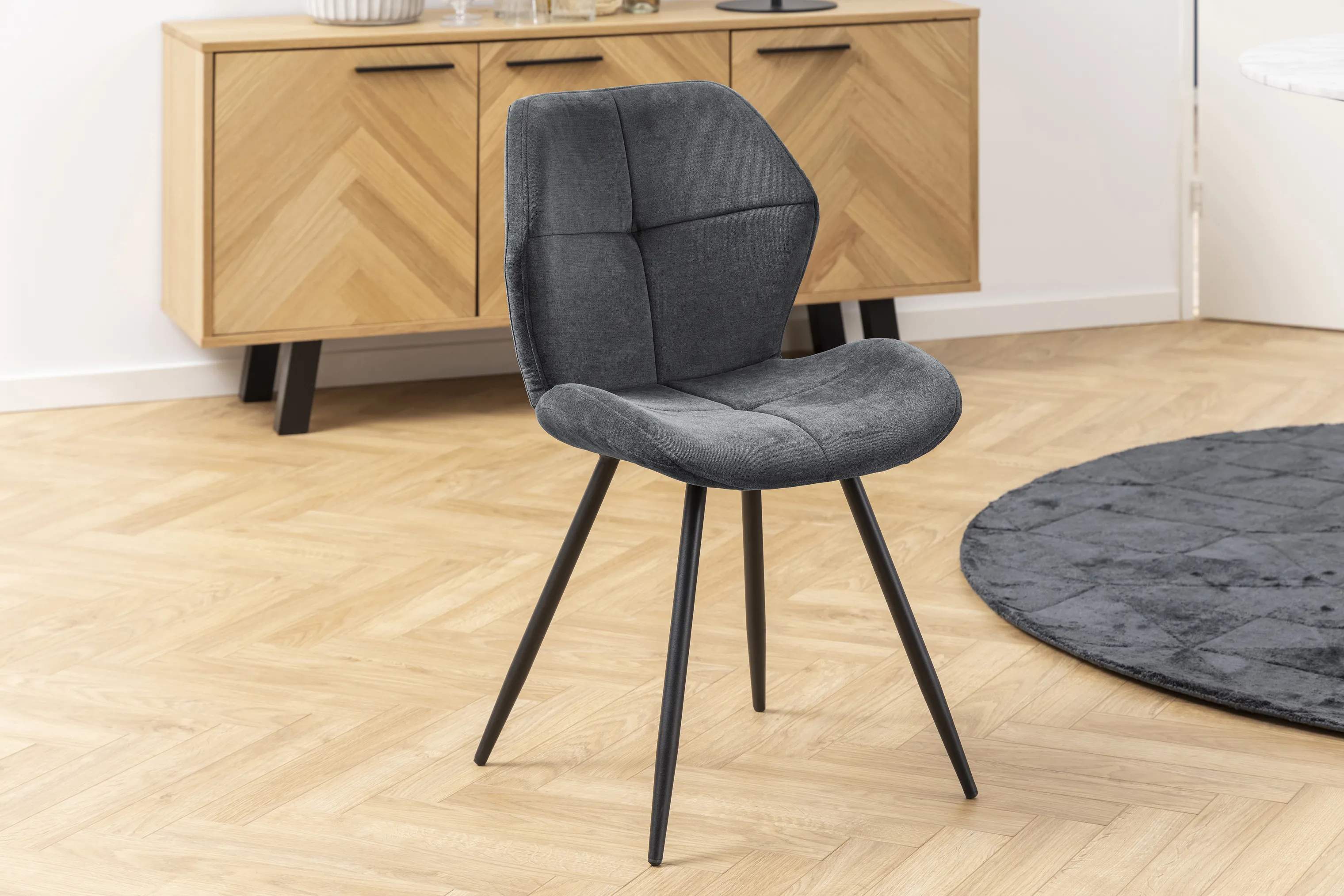 CASA Living Spisebordsstole Petri Spisebordsstol - 2 stk. i antracit/sort, 3
