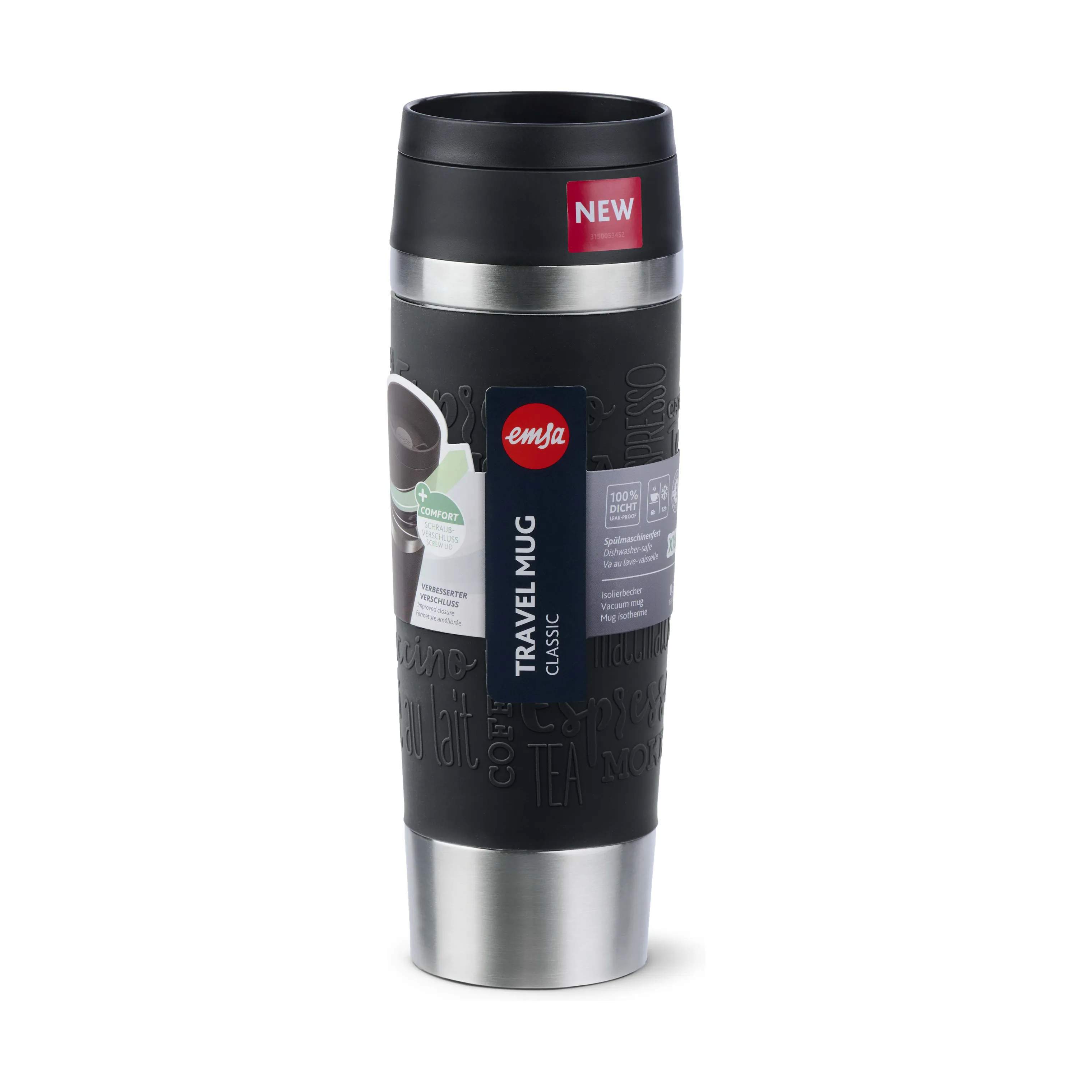 Emsa To go kopper To Go To-Go Classic Rejsekrus i Black, 0.5 L, 7