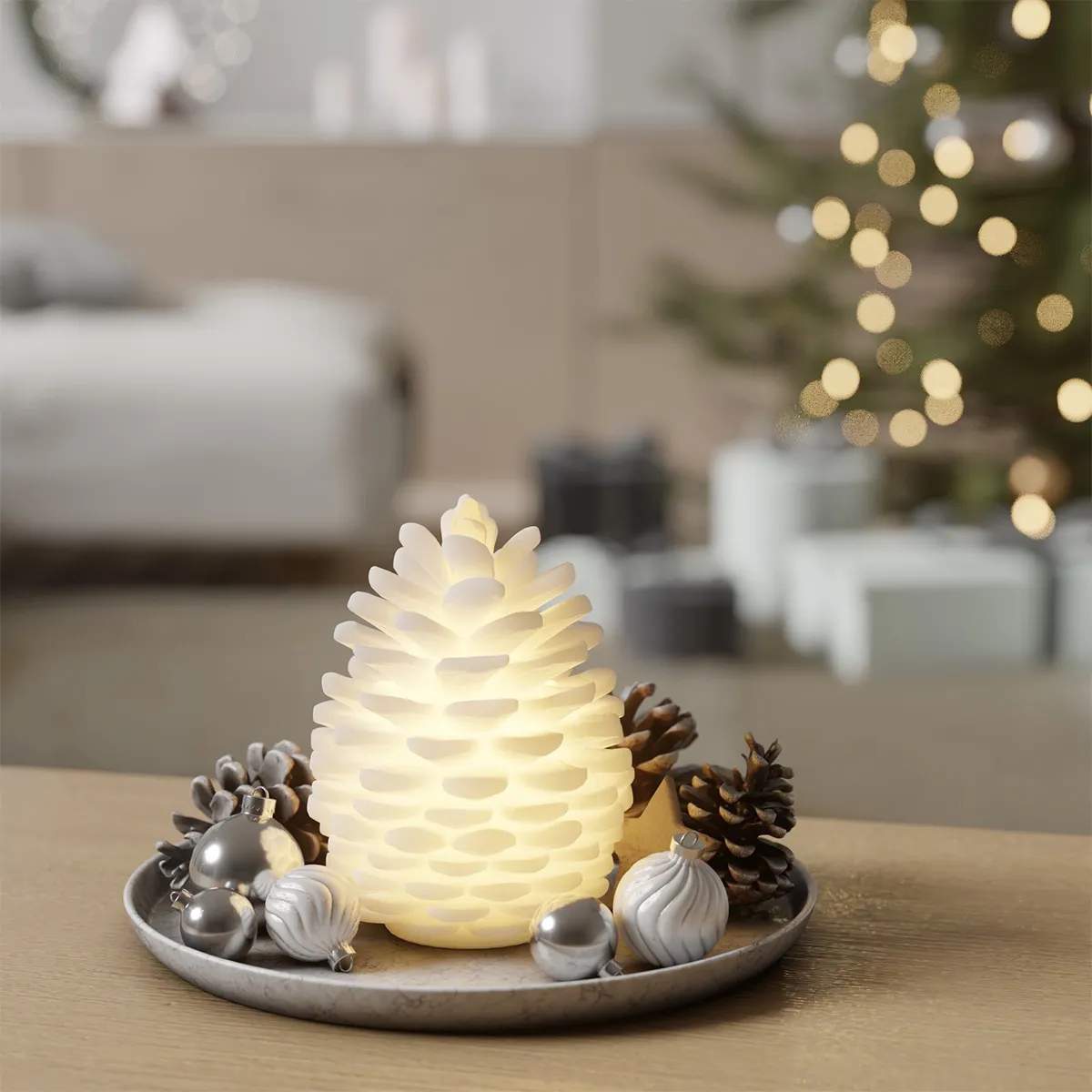 Deluxe Homeart LED-lys LED Kogle i Hvid, 4