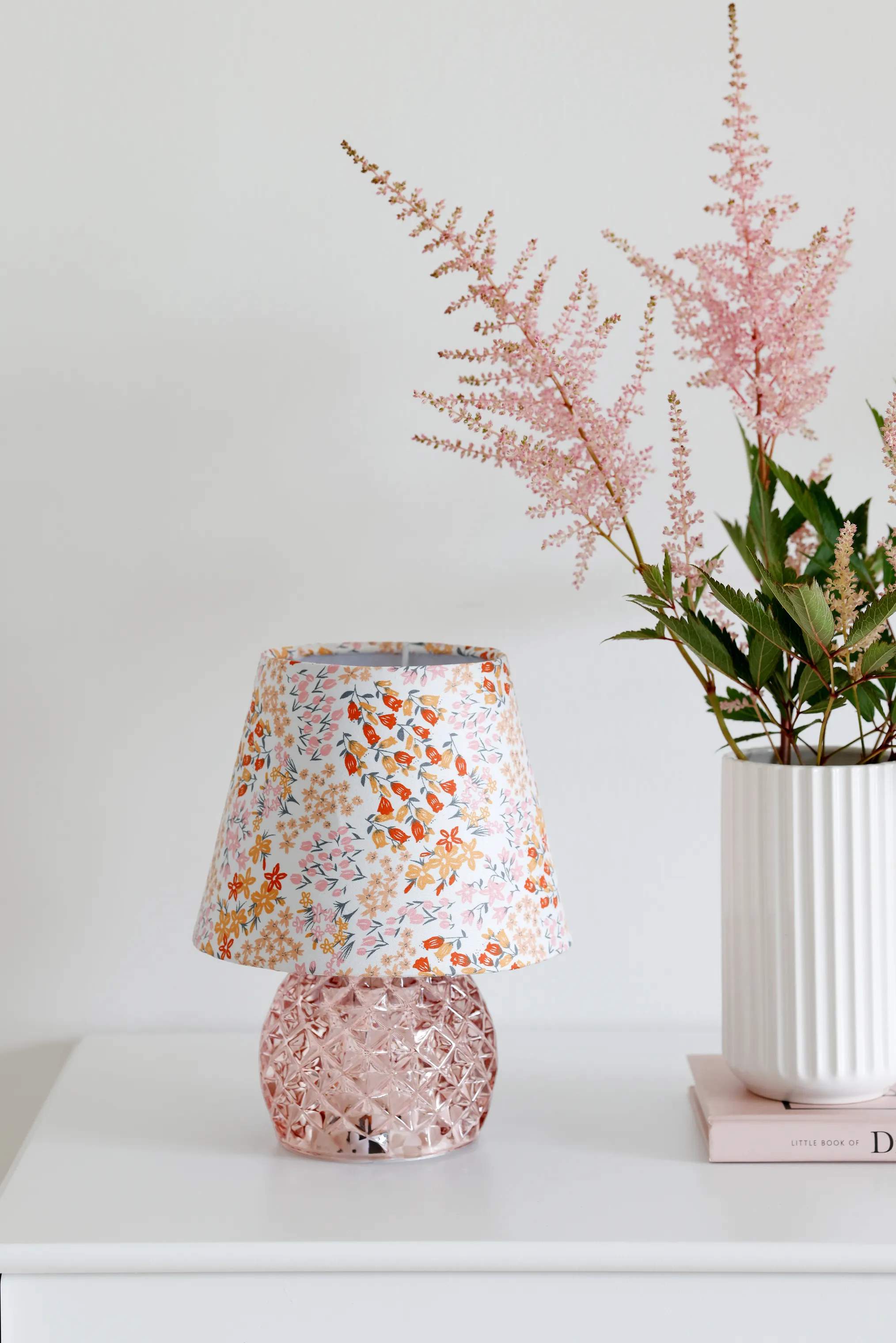 CASA Living LED-lamper LED Glaslampe i Rosa, 23 cm, 2