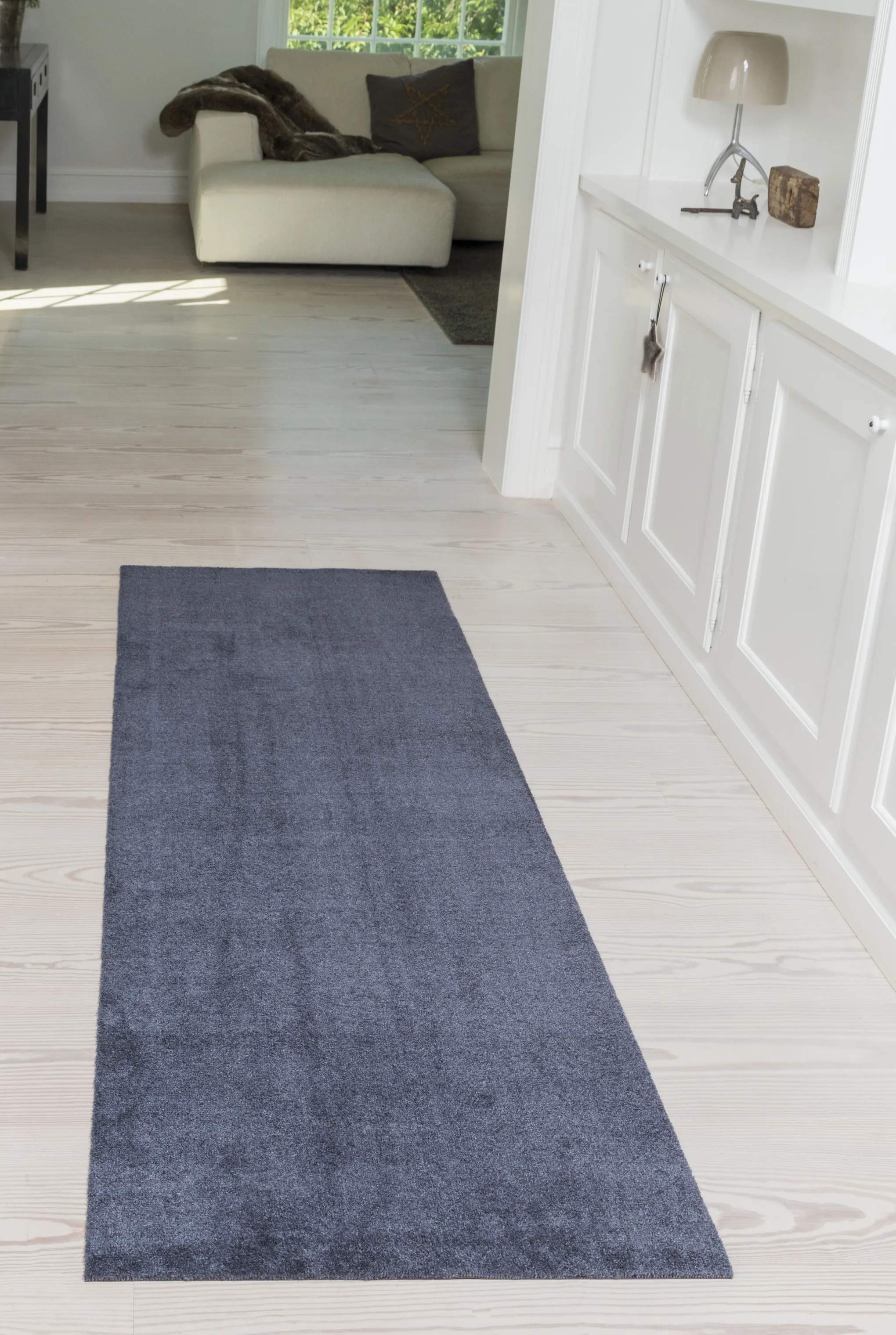 Tica Copenhagen Dørmåtter Uni Color Gulvmåtte i Grå, B67 x L200 cm, 3
