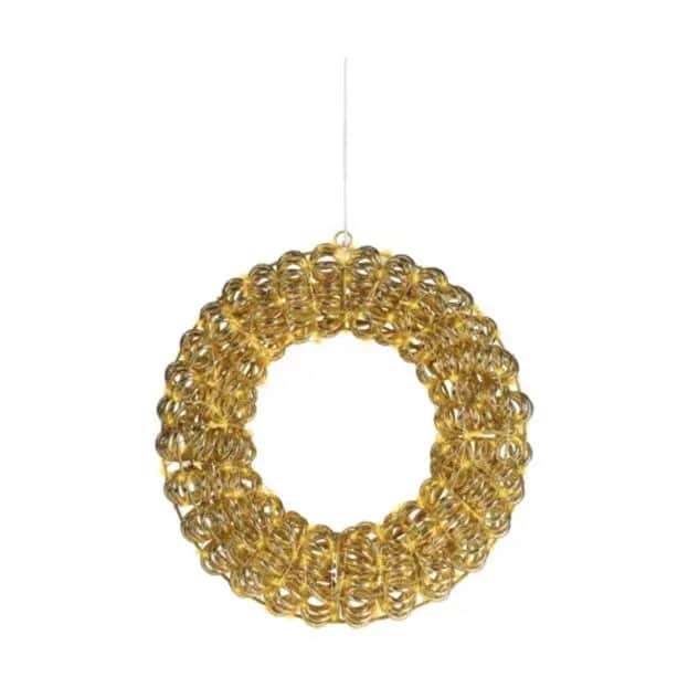 Casa Christmas Øvrigt julepynt LED Krans i Guldfarvet, 38 cm, 1