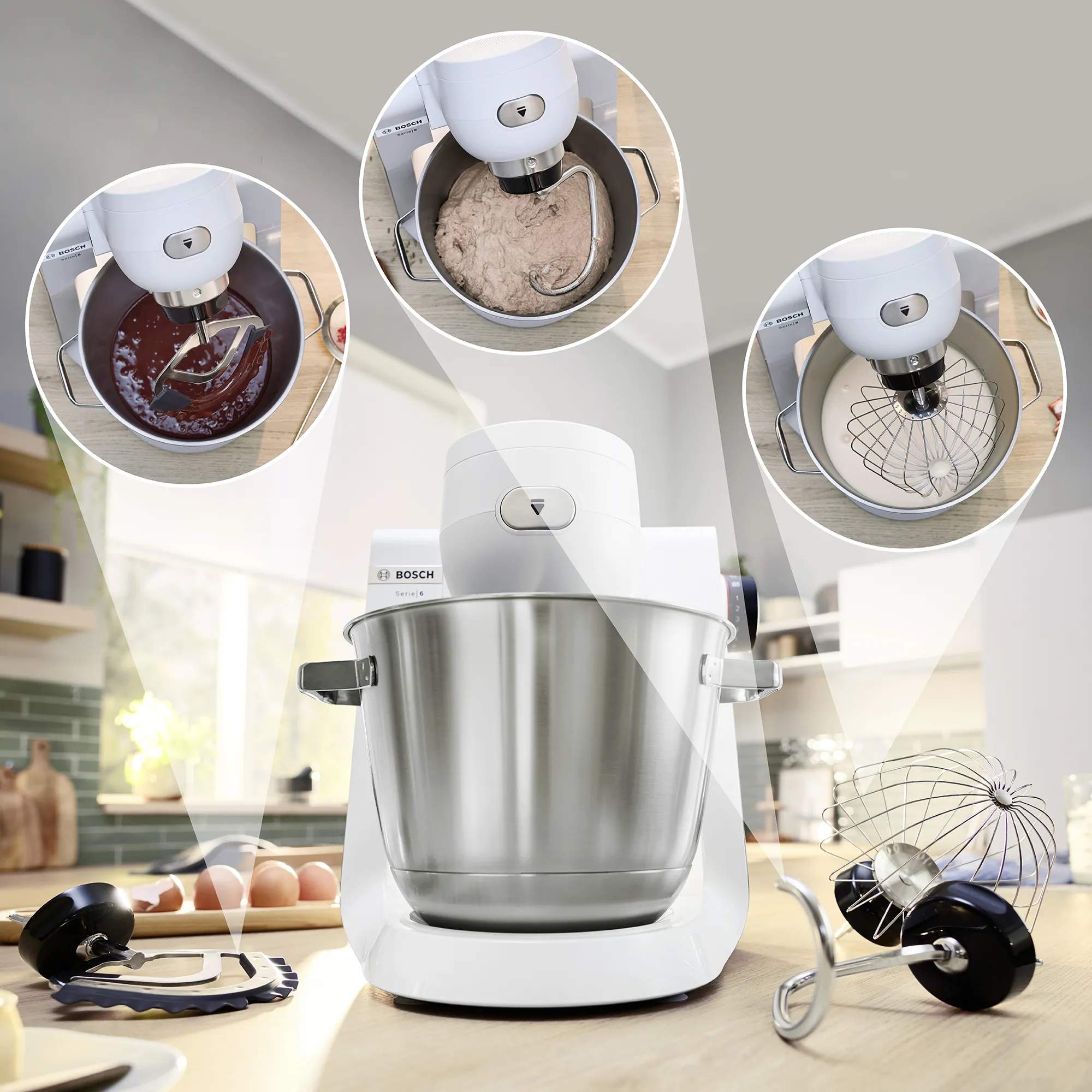 Bosch Røremaskiner Serie 6 Køkkenmaskine i Hvid, 5