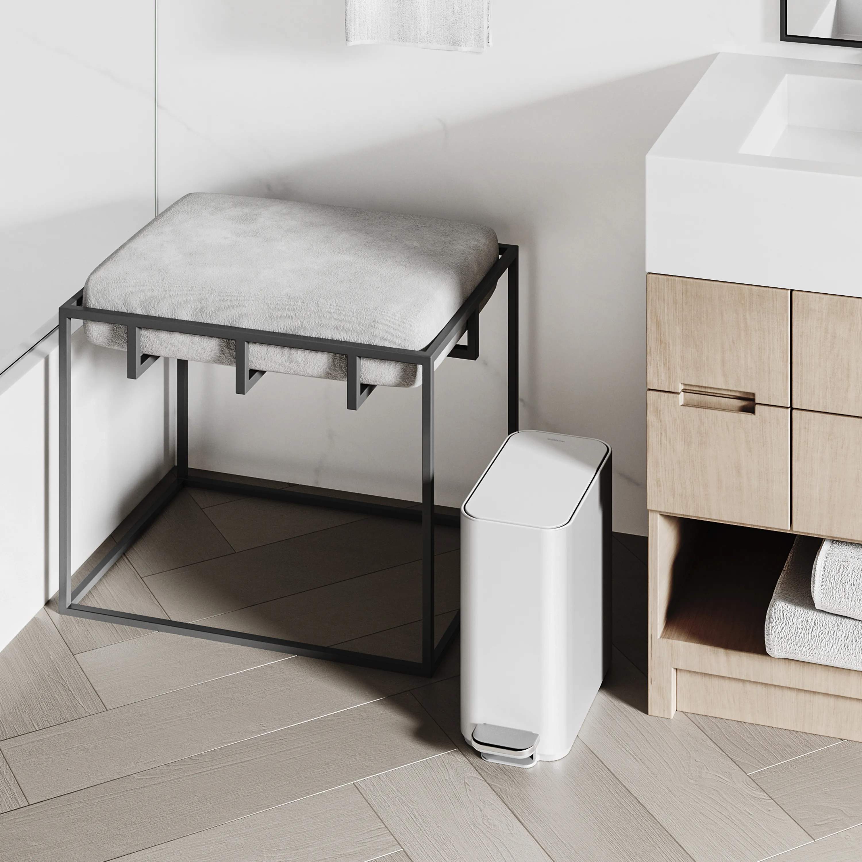Simplehuman Pedalspande Smal Pedalspand i Hvid, 2