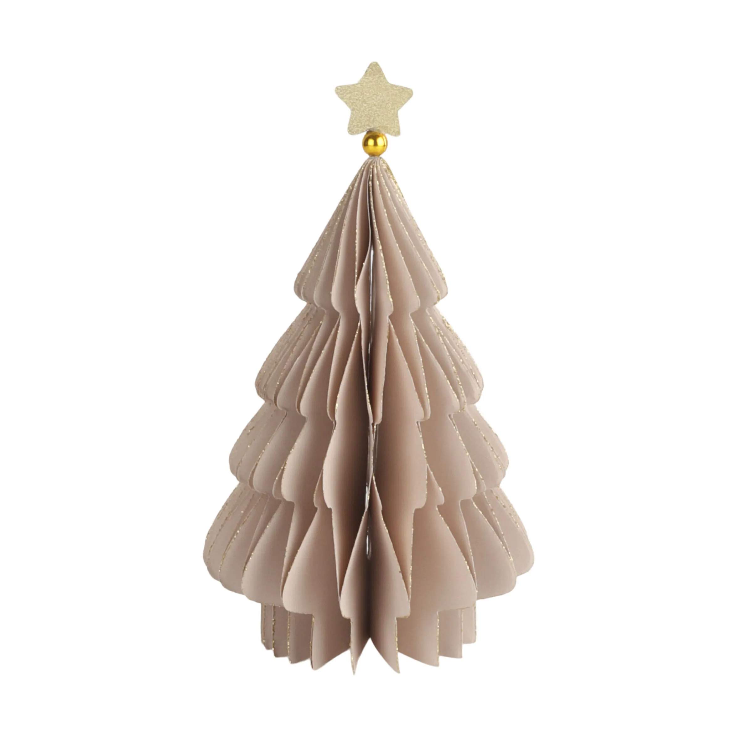 Casa Christmas Julefigurer Papir juletræ i Brun, 17,5 cm, 1