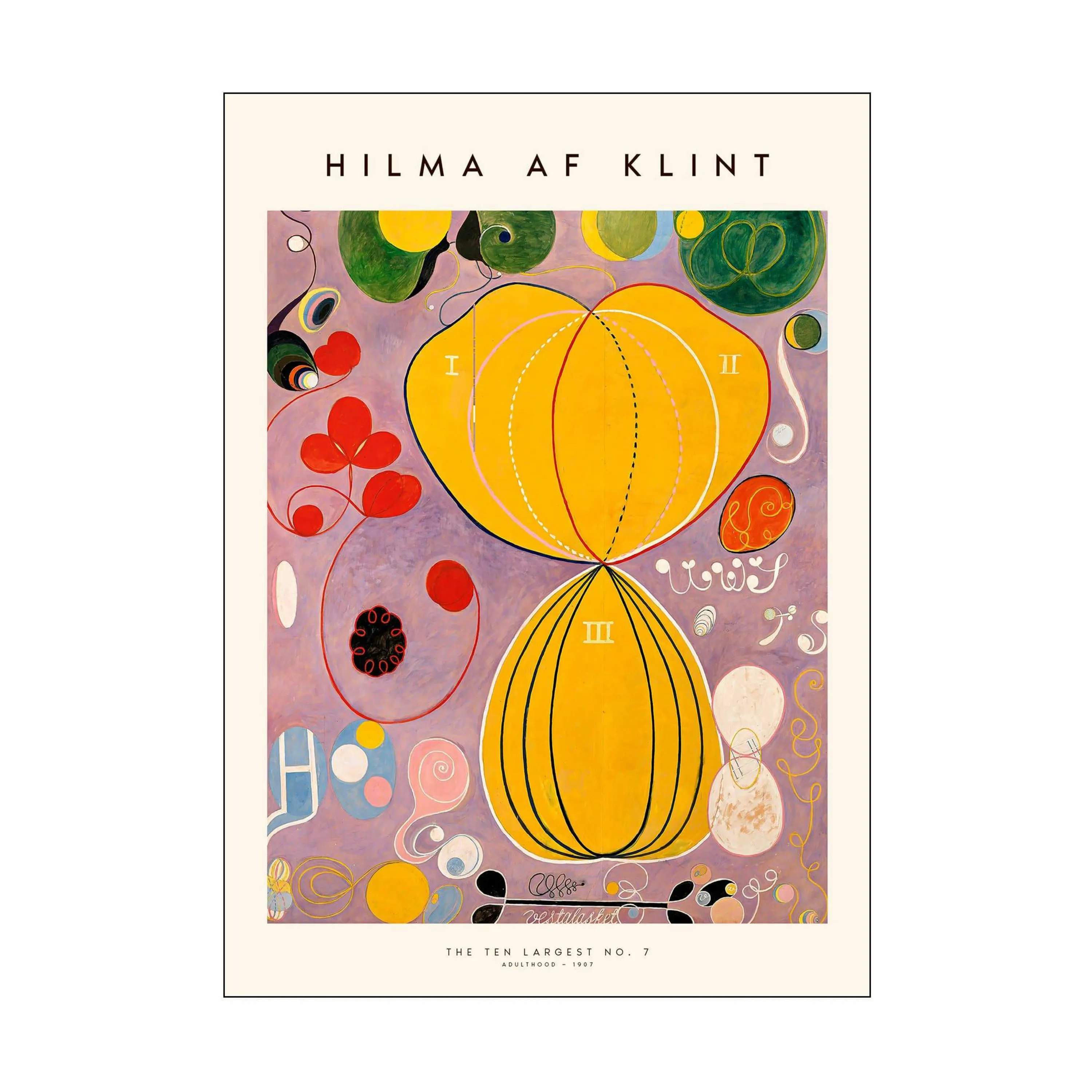 af Klint - Hilma af Klint Plakat - The largest no. 07 - B 27,9 H 42 cm - Papir - Multifarvet Imerco