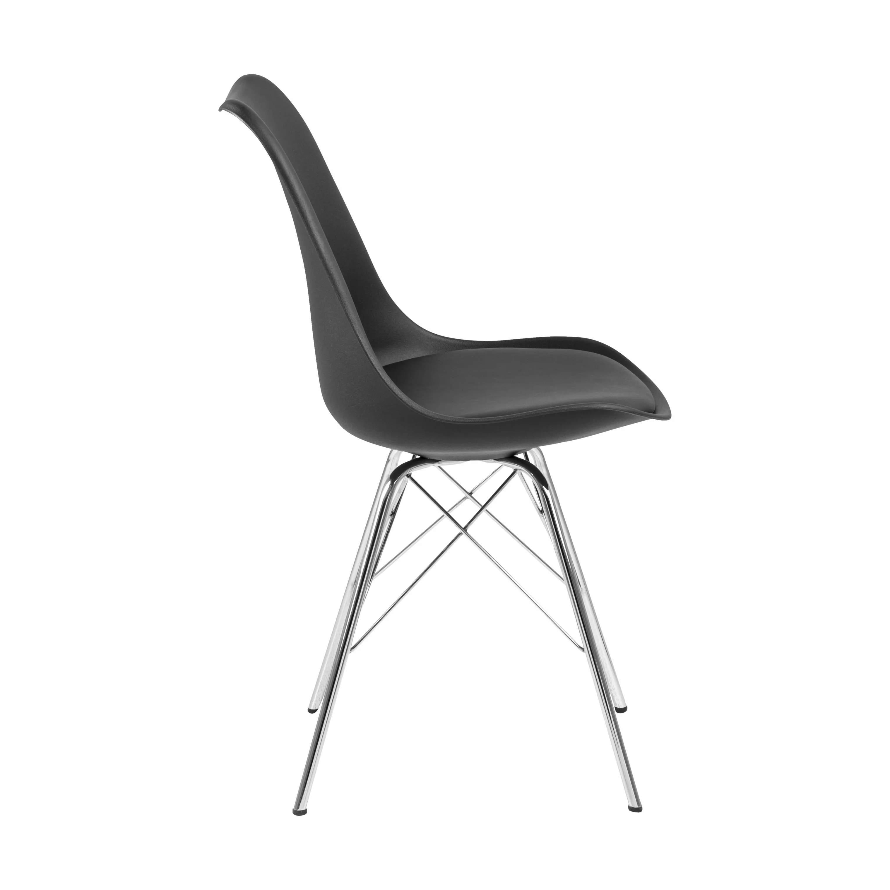 CASA Living Spisebordsstole Eris Spisebordsstol - 4 stk. i sort/krom, 3