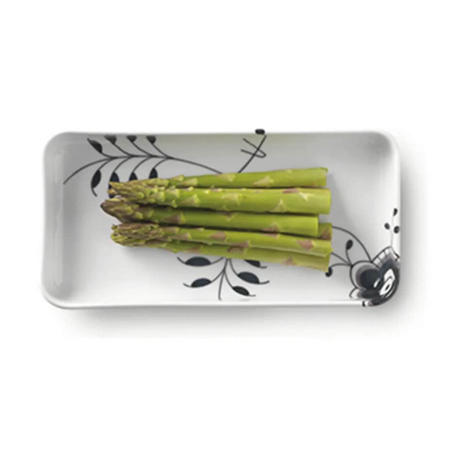 Royal Copenhagen Serveringsfade Sort Mega Riflet Fad i Sort/hvid, 24 cm, 4