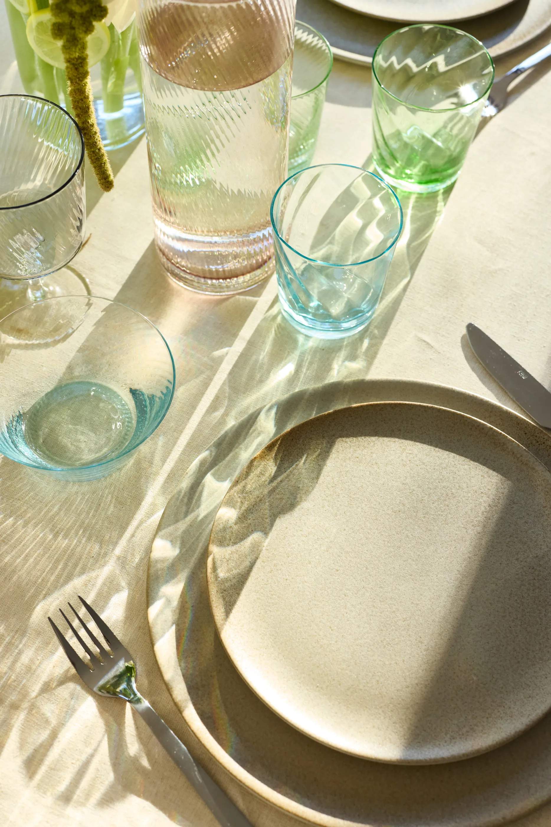 RAW by Aida Vandglas Unique Low Water Glas i Green, 4