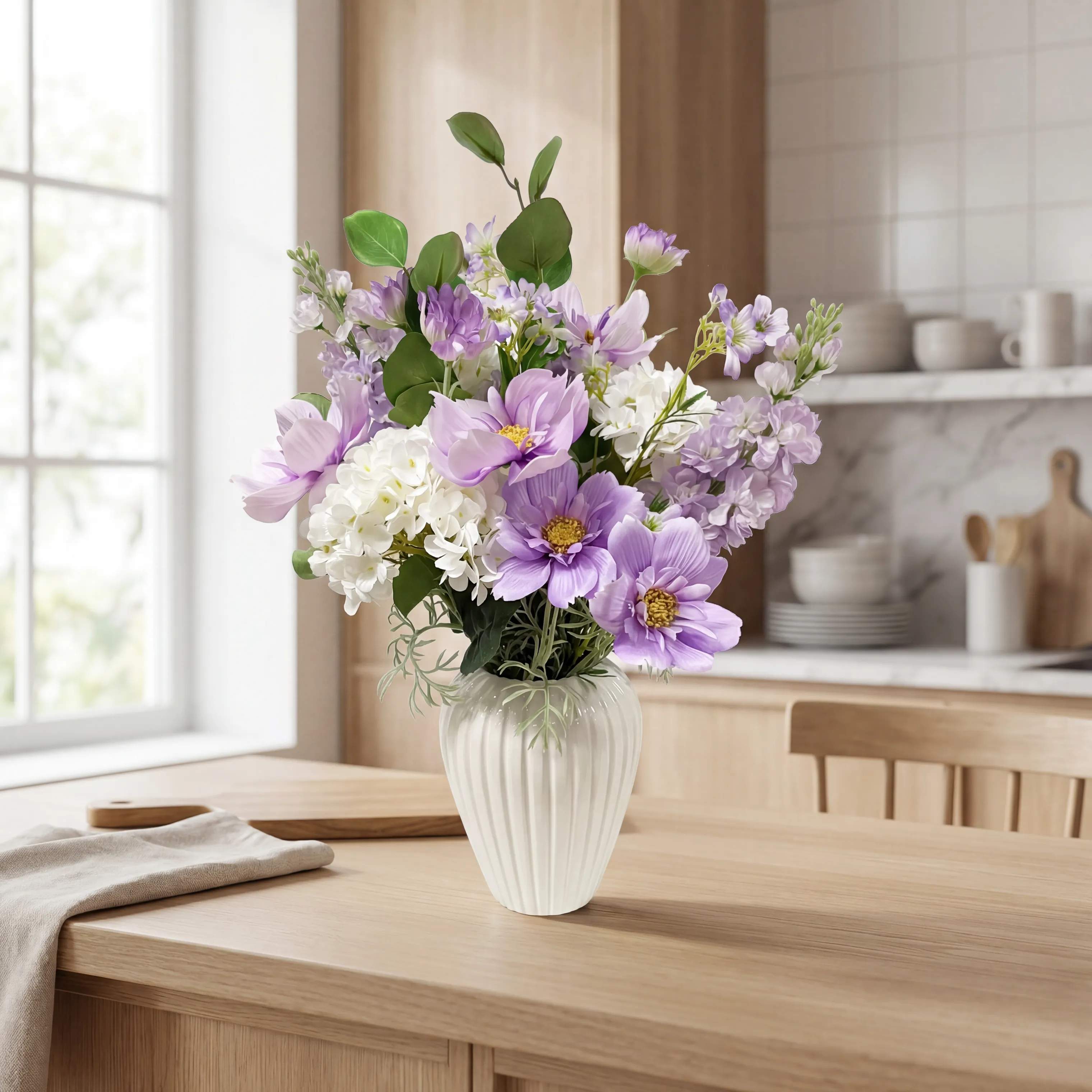 everbloom Kunstige blomster Kunstig Blomsterbuket i Lilla/grøn 2, 3
