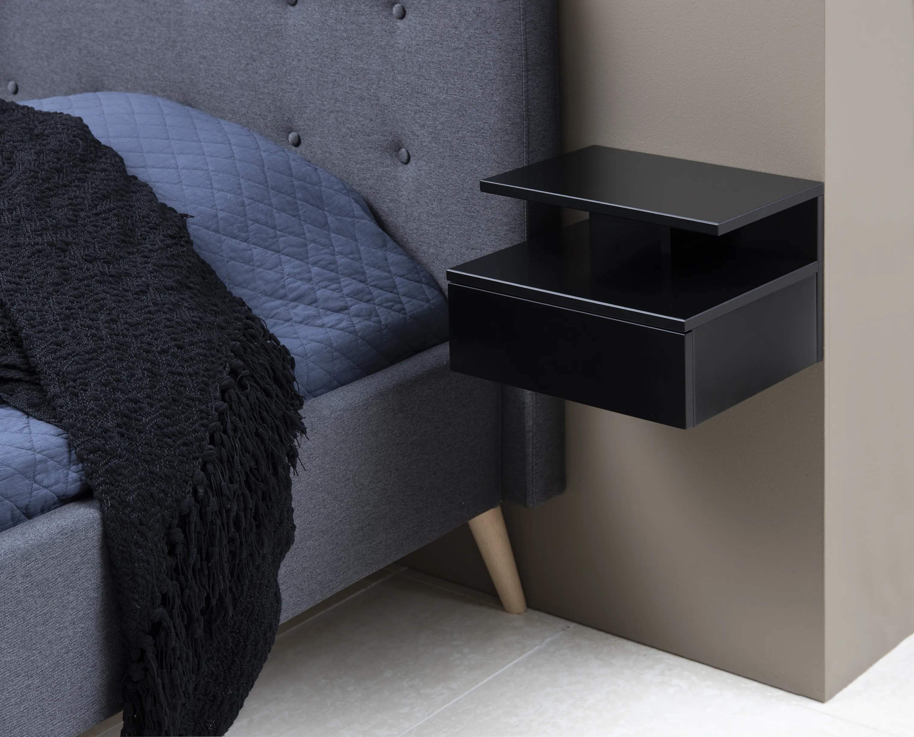 CASA Living Sengeborde Ashlan Natbord i sort, 2