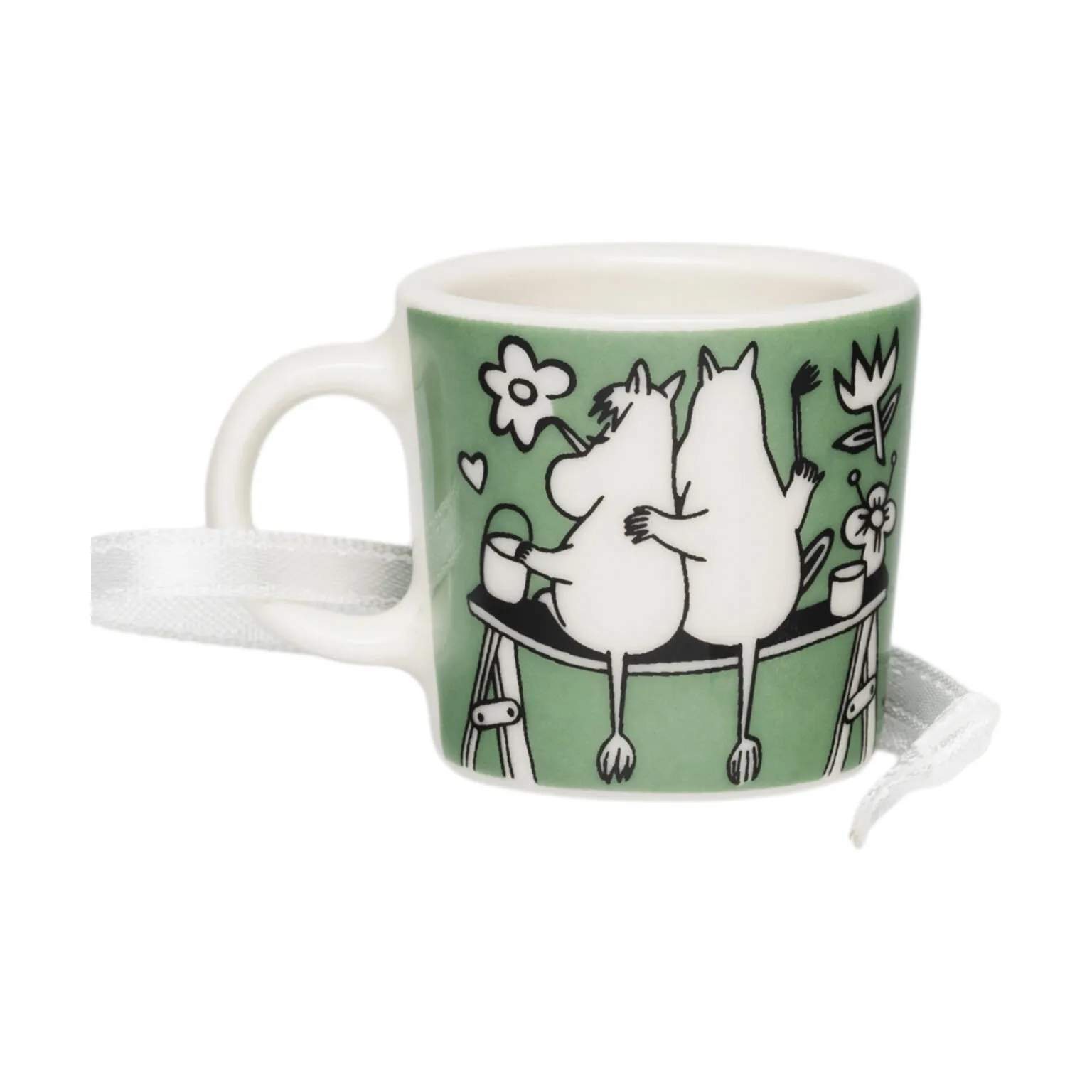 Moomin Arabia Krus og kopper med hank Love Kærlighed Minikrus i Grøn, 3