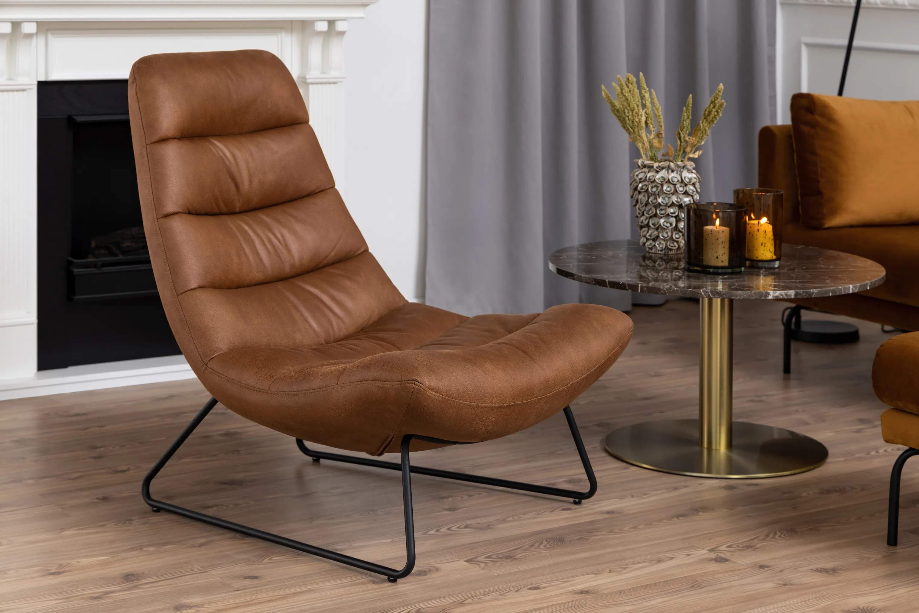 CASA Living Lænestole Milford Loungestol i Cognac, 2