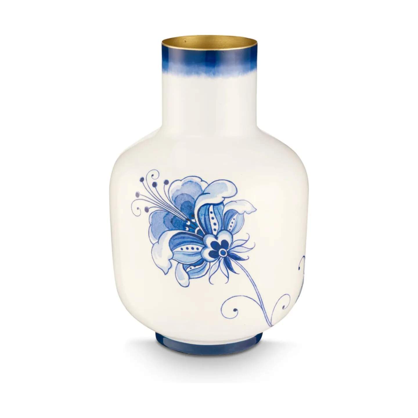 Blue Bird Vase, hvid, large
