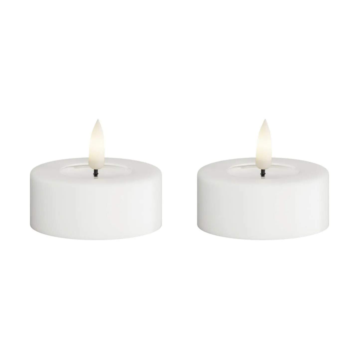Real Flame LED Fyrfadslys - 2 stk., hvid, large