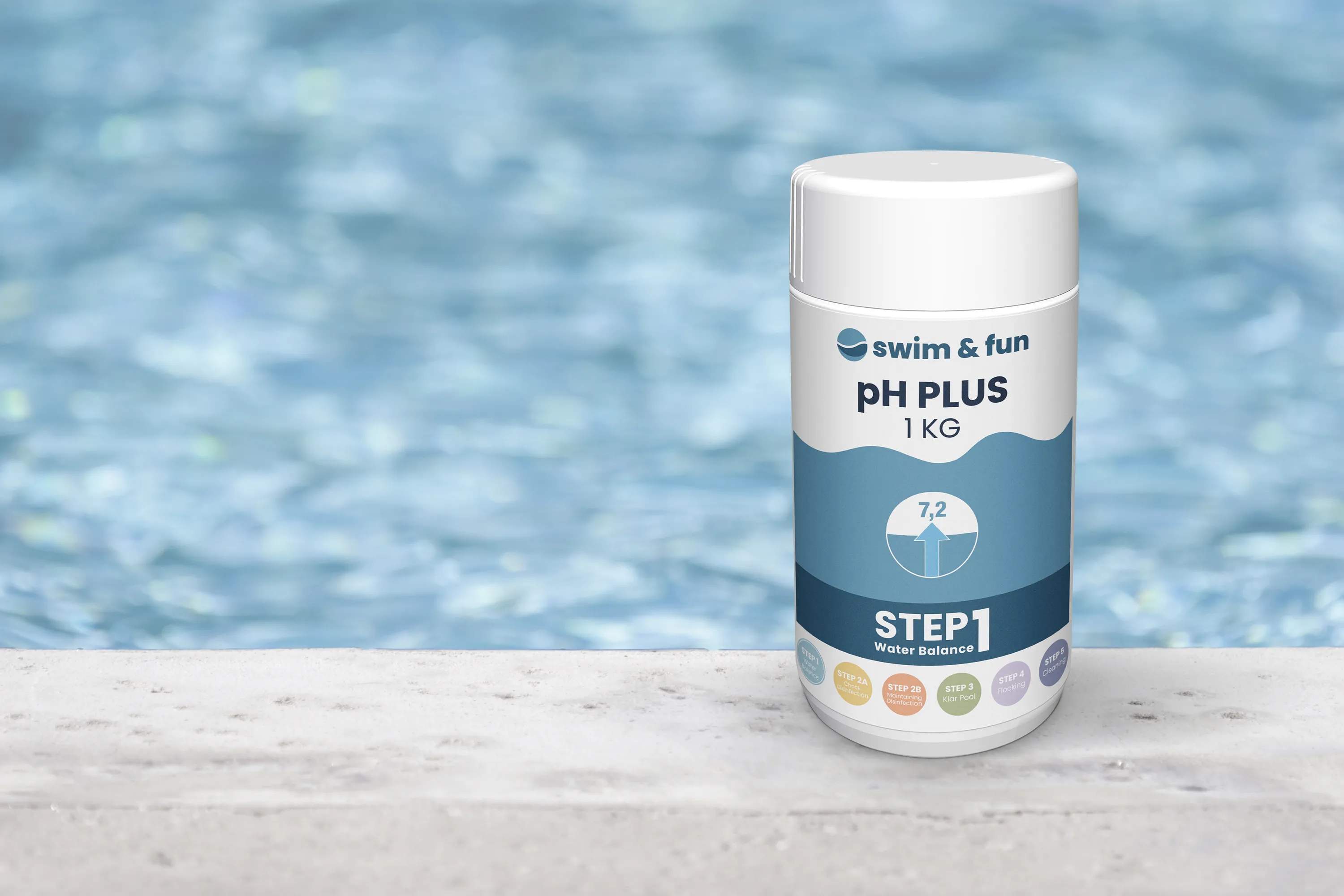 Swim & Fun Poolrengøring pH-Plus i hvid, 2