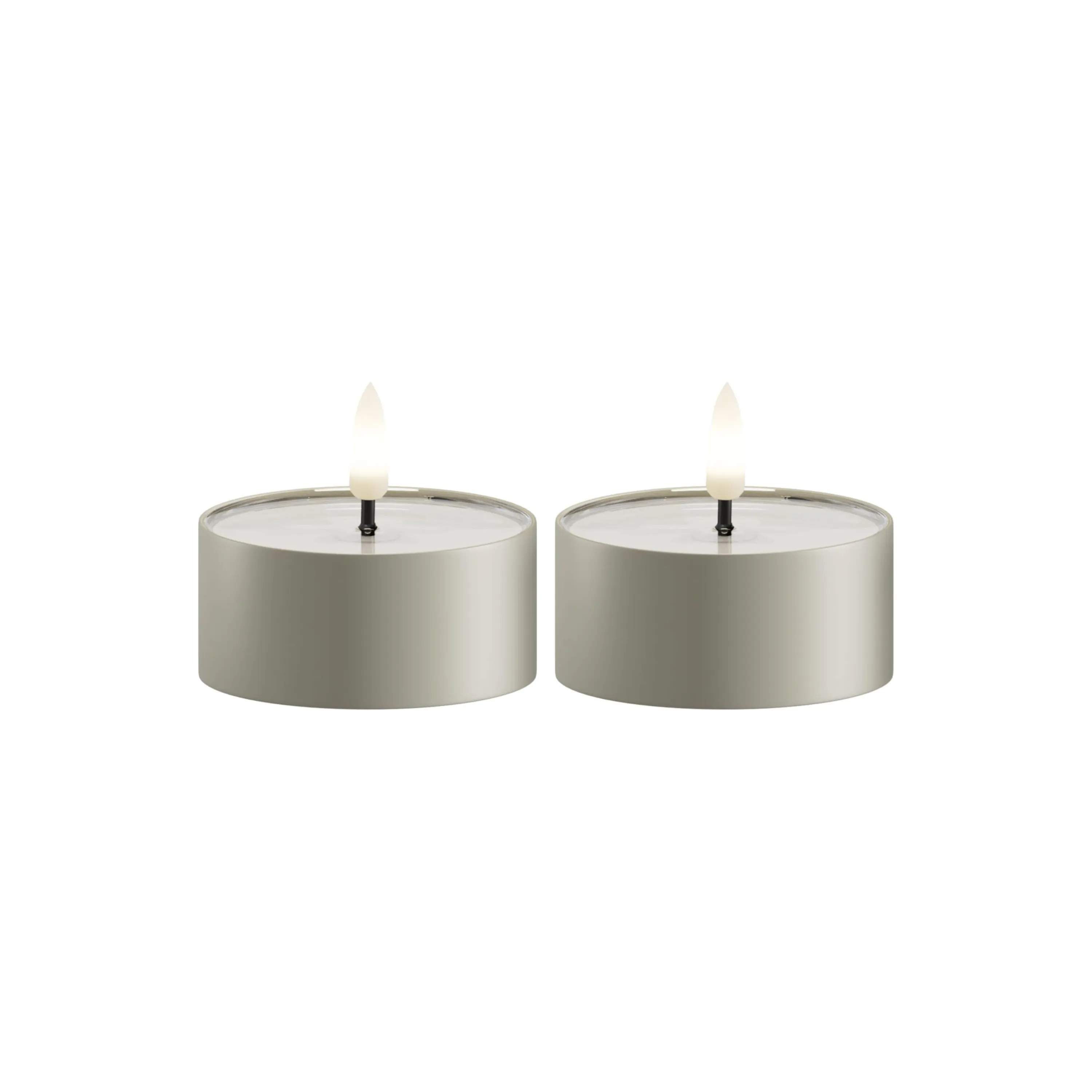 Deluxe Homeart LED-lys Udendørs LED Fyrfadslys - 2 stk. i Salvie grøn , 8 cm, 1