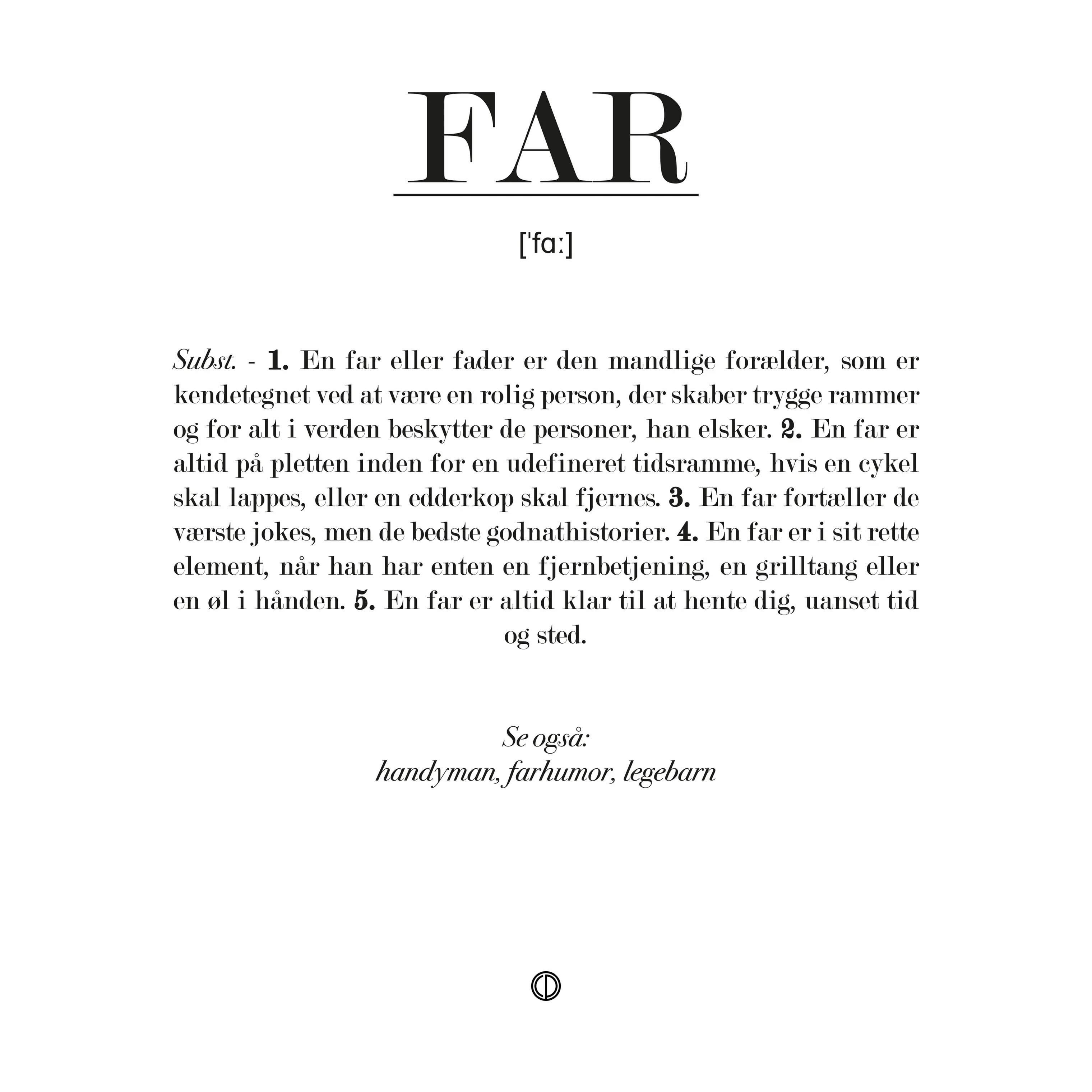 Poster&Frame Plakater Plakat - Far i Sort/hvid, 1